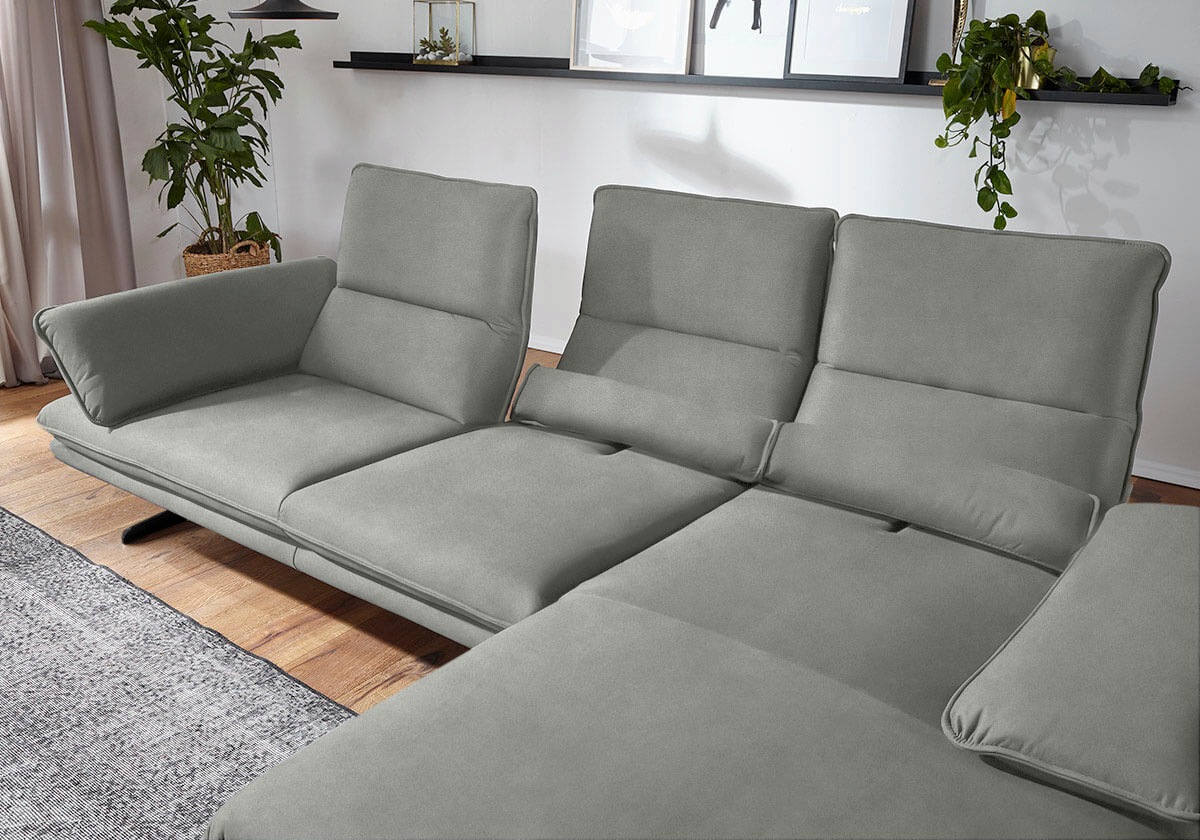 W.SCHILLIG Ecksofa »broadway, Designsofa mit tollem Sitzkomfort«, Sitztiefenverstellung, Kopfteil- & Seitenteilverstellung, Breite 291cm