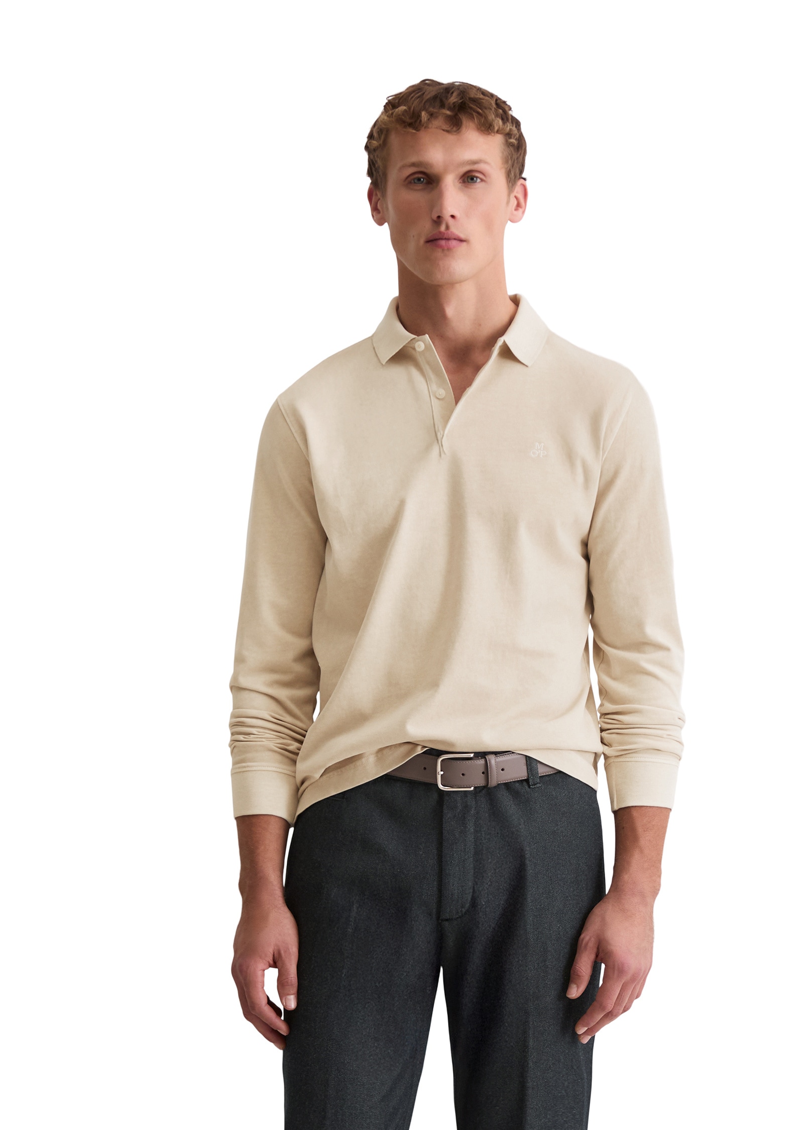 Marc O'Polo Langarm-Poloshirt »aus soft-touch Bio-Baumwoll-Jersey«