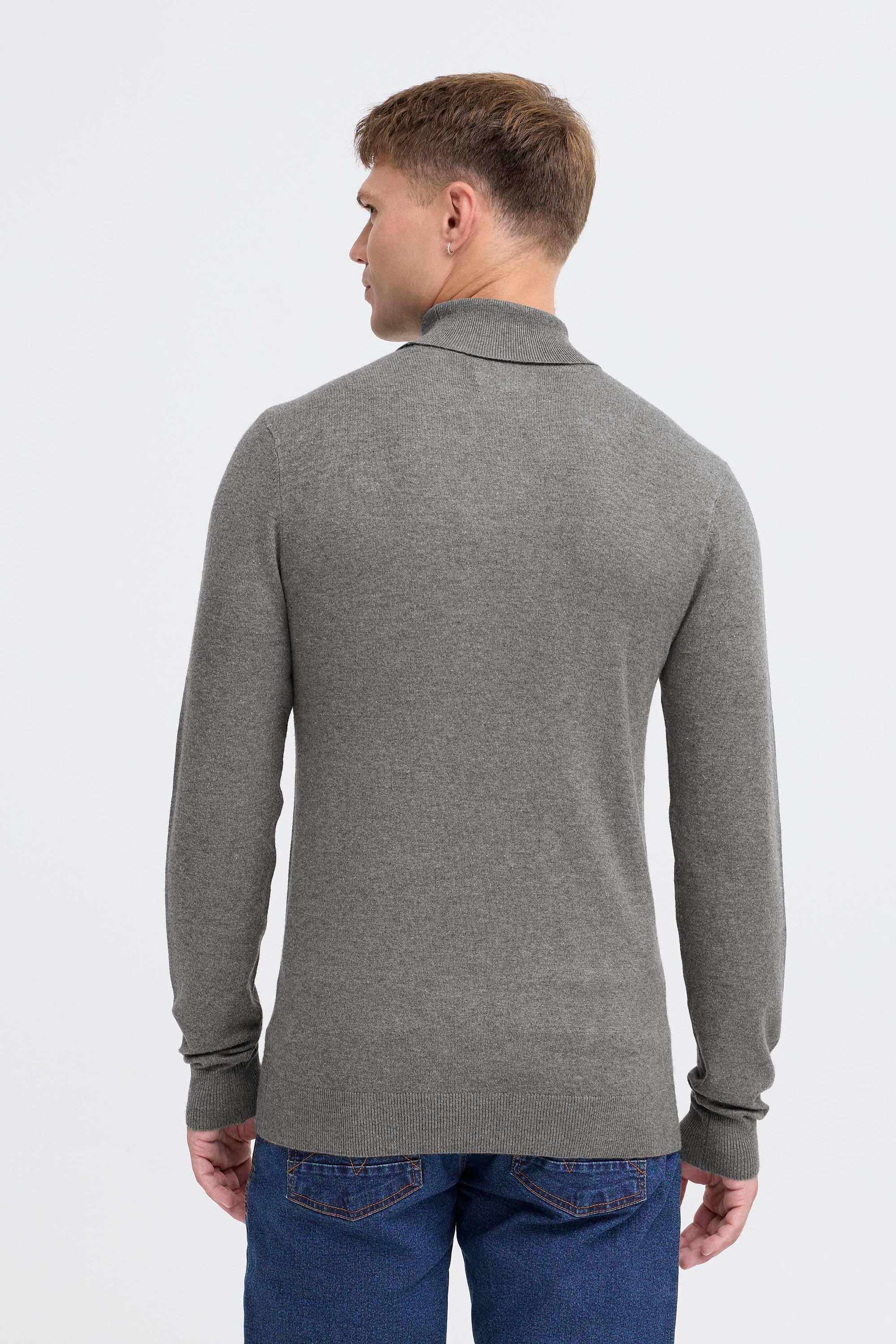 Rollkragenpullover BLEND "BHWedat", Herren, Gr. S, pewter mix, Feinstrick, 78% Viskose, 22% Polyester, unifarben, Basic, regular fit normal, hoch geschlossener Ausschnitt, eingesetzt, Pullover Rollkragenpullover, Stilvoller Strickpullover mit Rollkragen 3