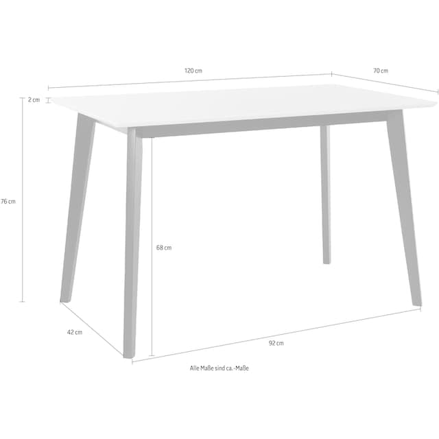 INOSIGN Esstisch »Cody«, mit Beinen aus Massivholz eckige MDF-Tischplatte,  in 2 Farbvarianten bestellen | BAUR