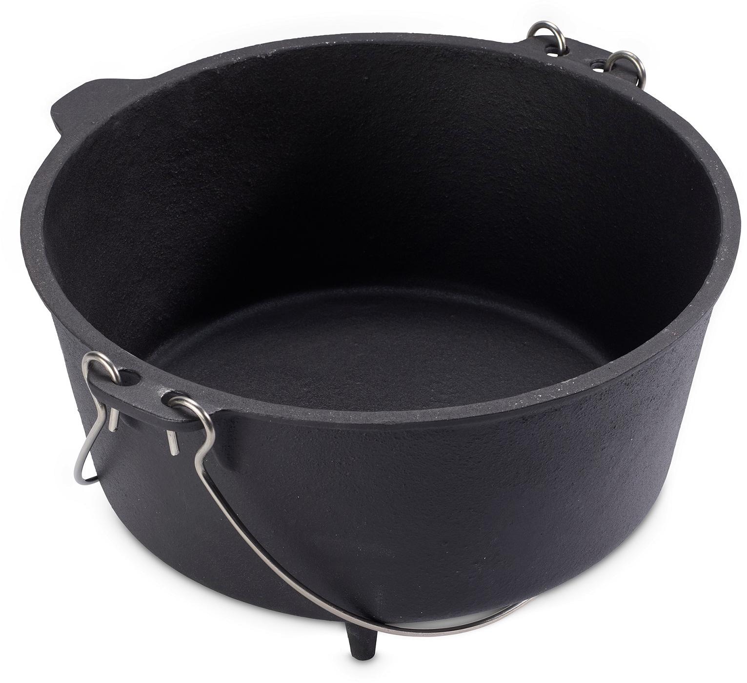 ECHTWERK Schmortopf »Dutch Oven«, Gusseisen, (1 tlg.), Feuertopf, Gusseisen BBQ Kochtopf, bereits eingebrannt, 7,6 Liter