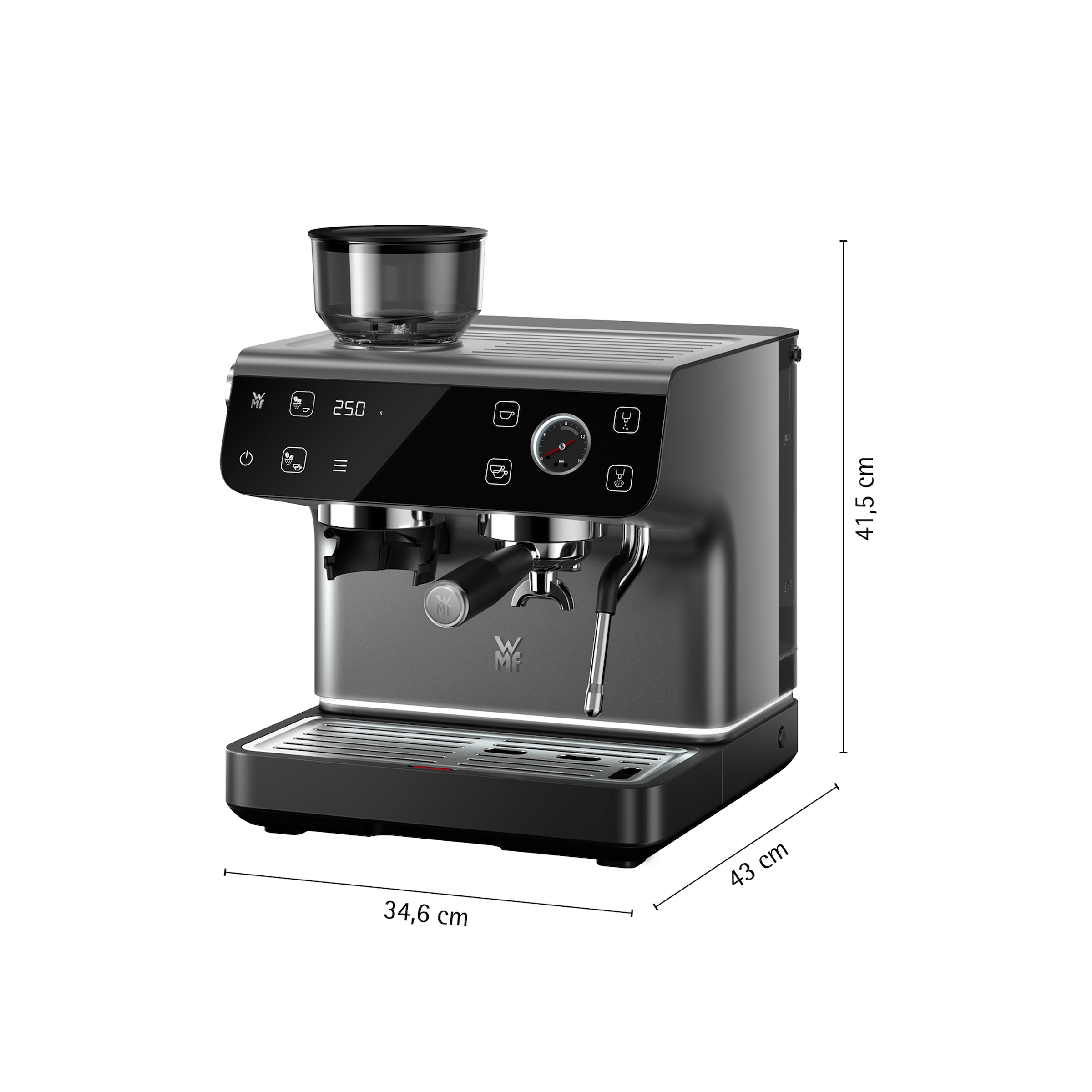 WMF Espressomaschine »Espresso Pro« Mahlwerk mit 60 Mahlgraden, WMF Doppel-Thermoblock Technologie