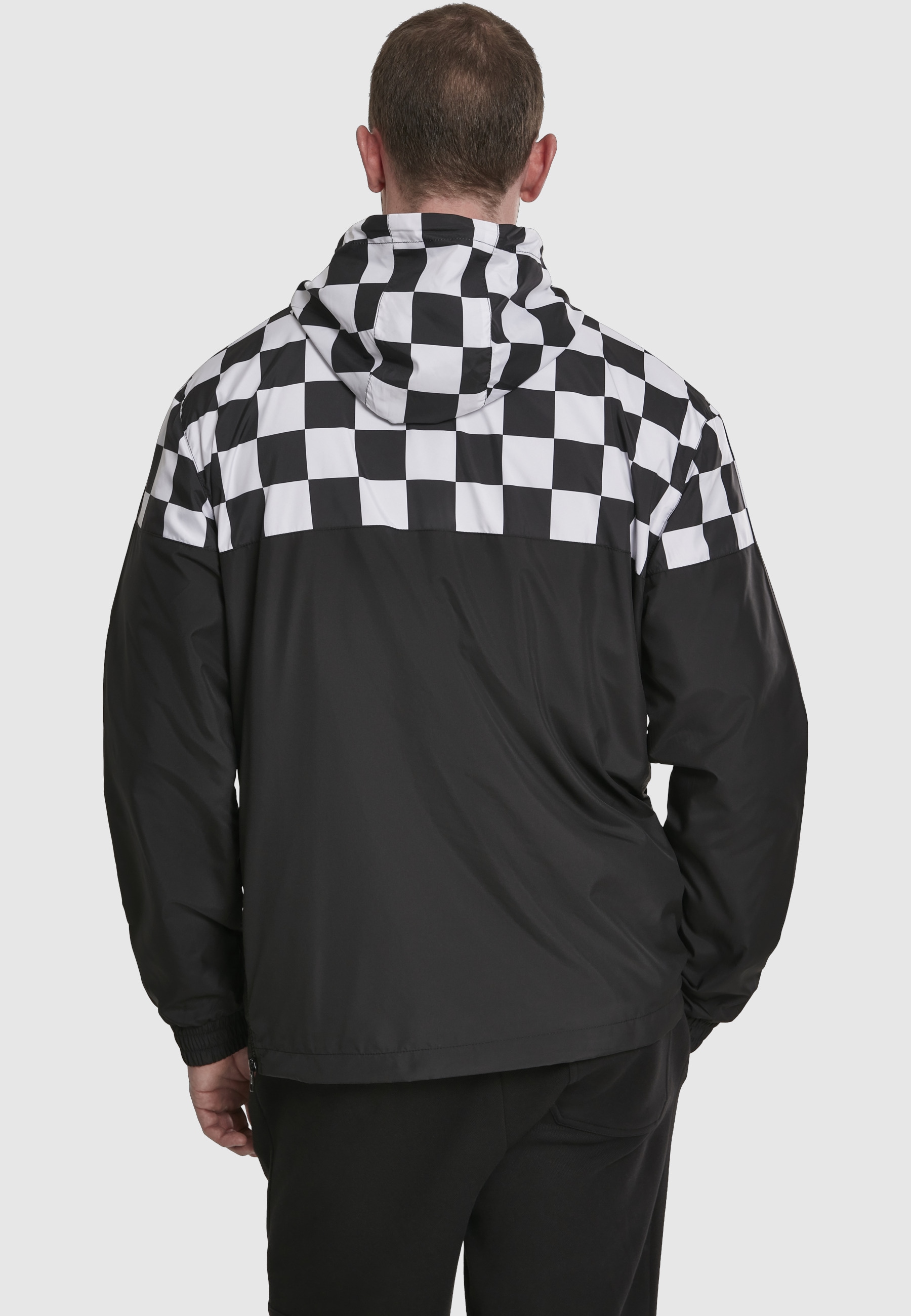 URBAN CLASSICS Langmantel »Urban Classics Herren Check Pull Over Jacket«