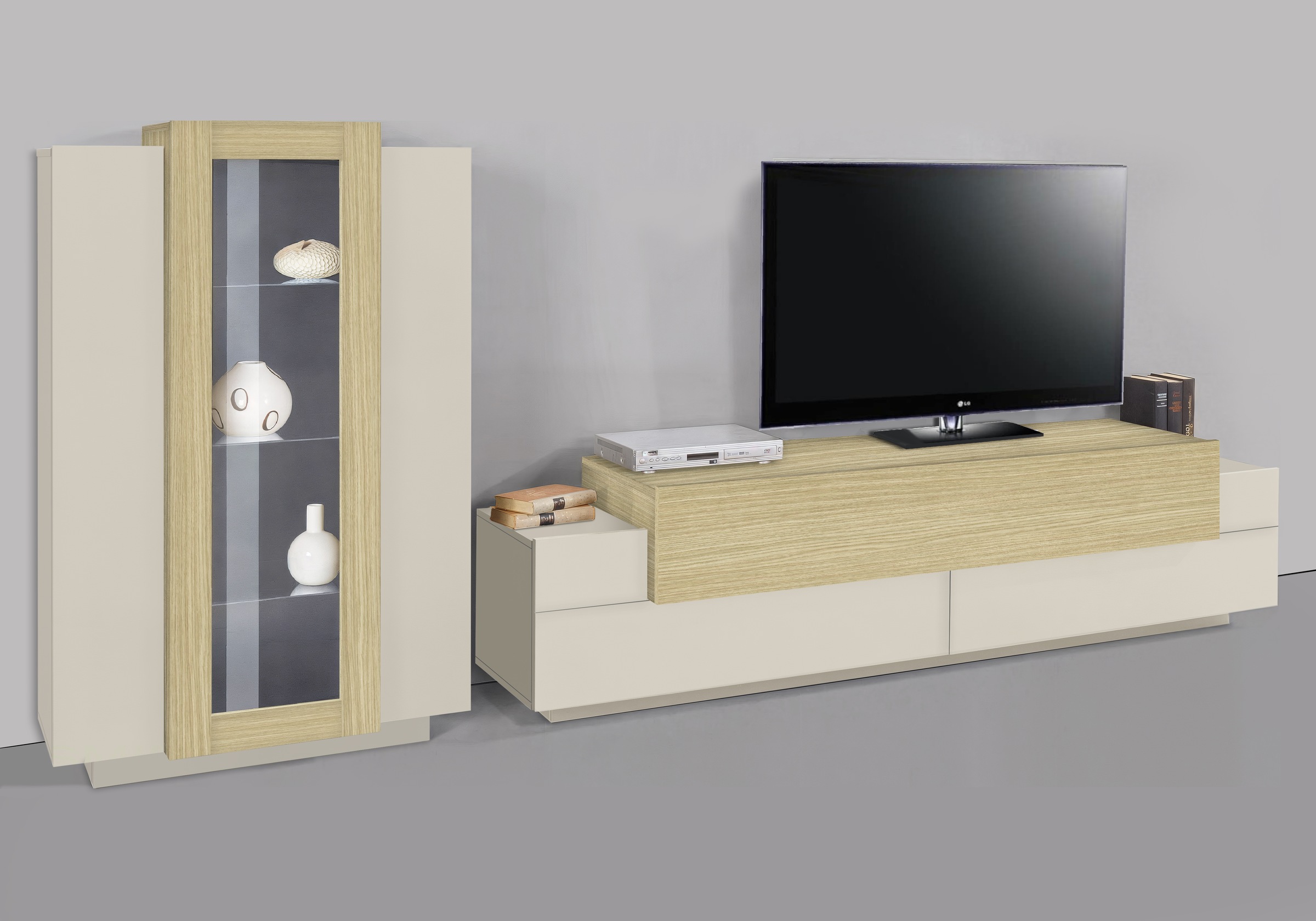 INOSIGN Wohnwand "Coro, Anbauwand, Medienwand" Set, 2 Stk. tlg. günstig online kaufen