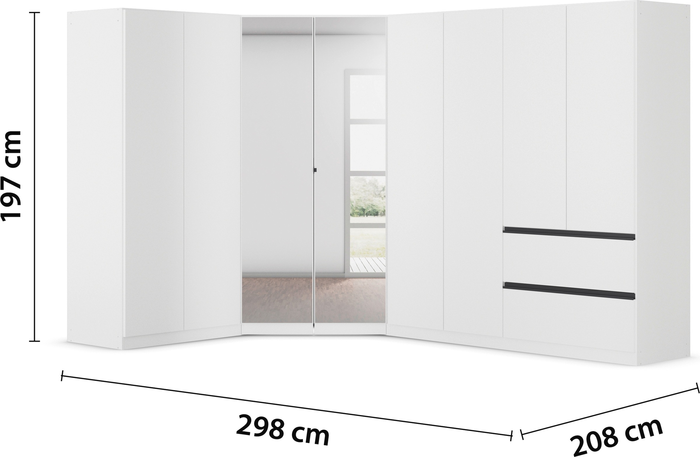 Schrank-Set Spiegeltüren, | rauch »Costa«, Funktion und BAUR Schubkästen grifflose Push-to-Open Front,