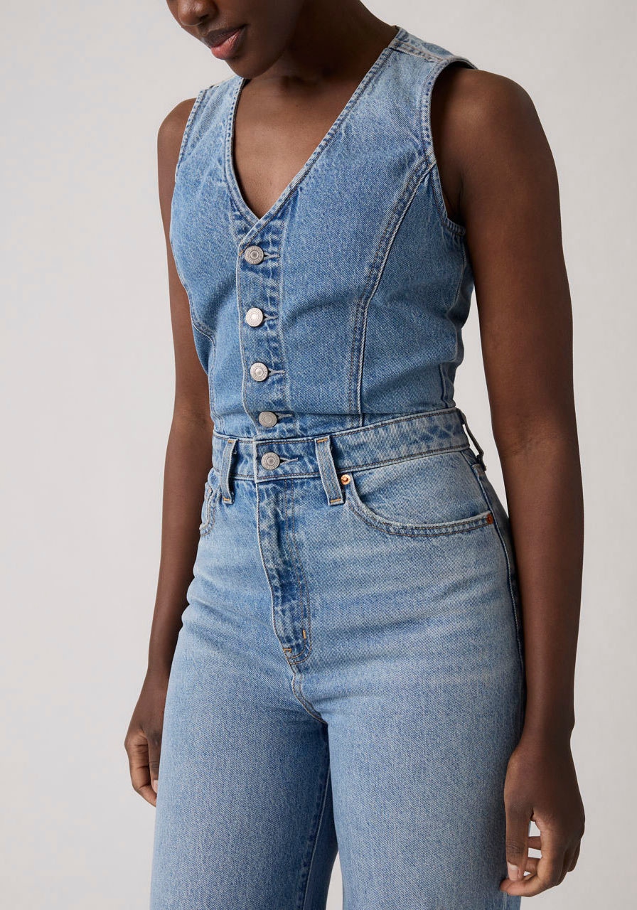 Levi's® Overall »DNM VEST WIDELG JUMPSUIT« figurbetonende Passform mit weiter Beinform