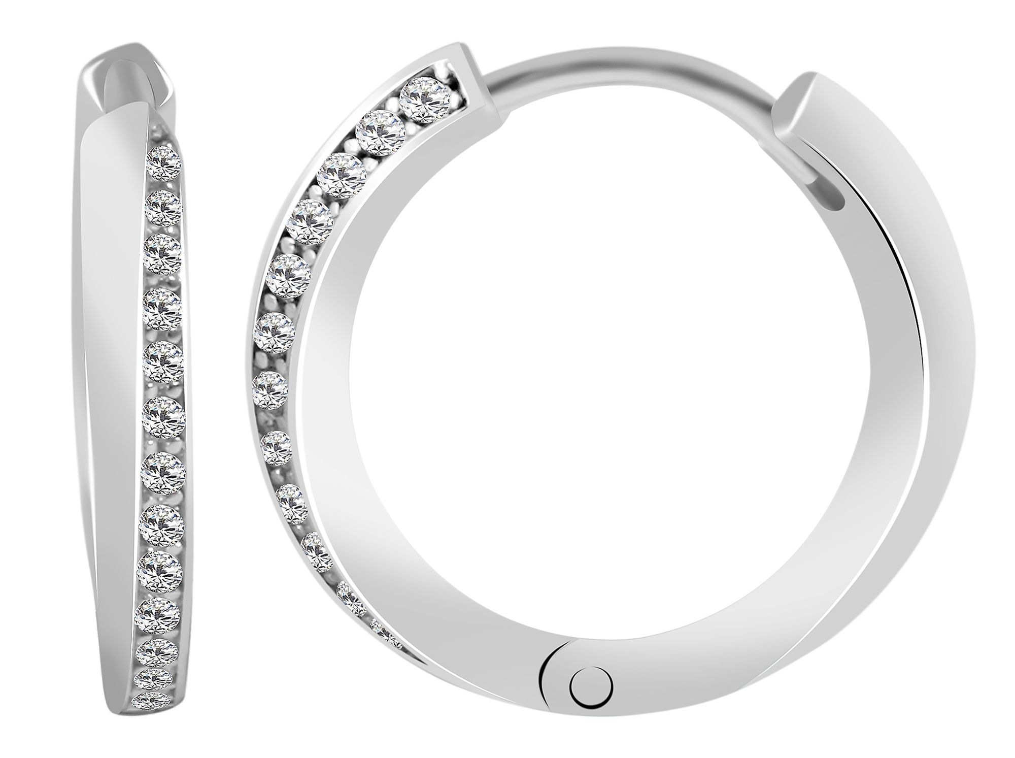 Adelia´s Klappcreolen »Damen Ohrringe – Klappcreole aus 925 Silber mit Zirkonia« Ein Geschenk, das Freude macht