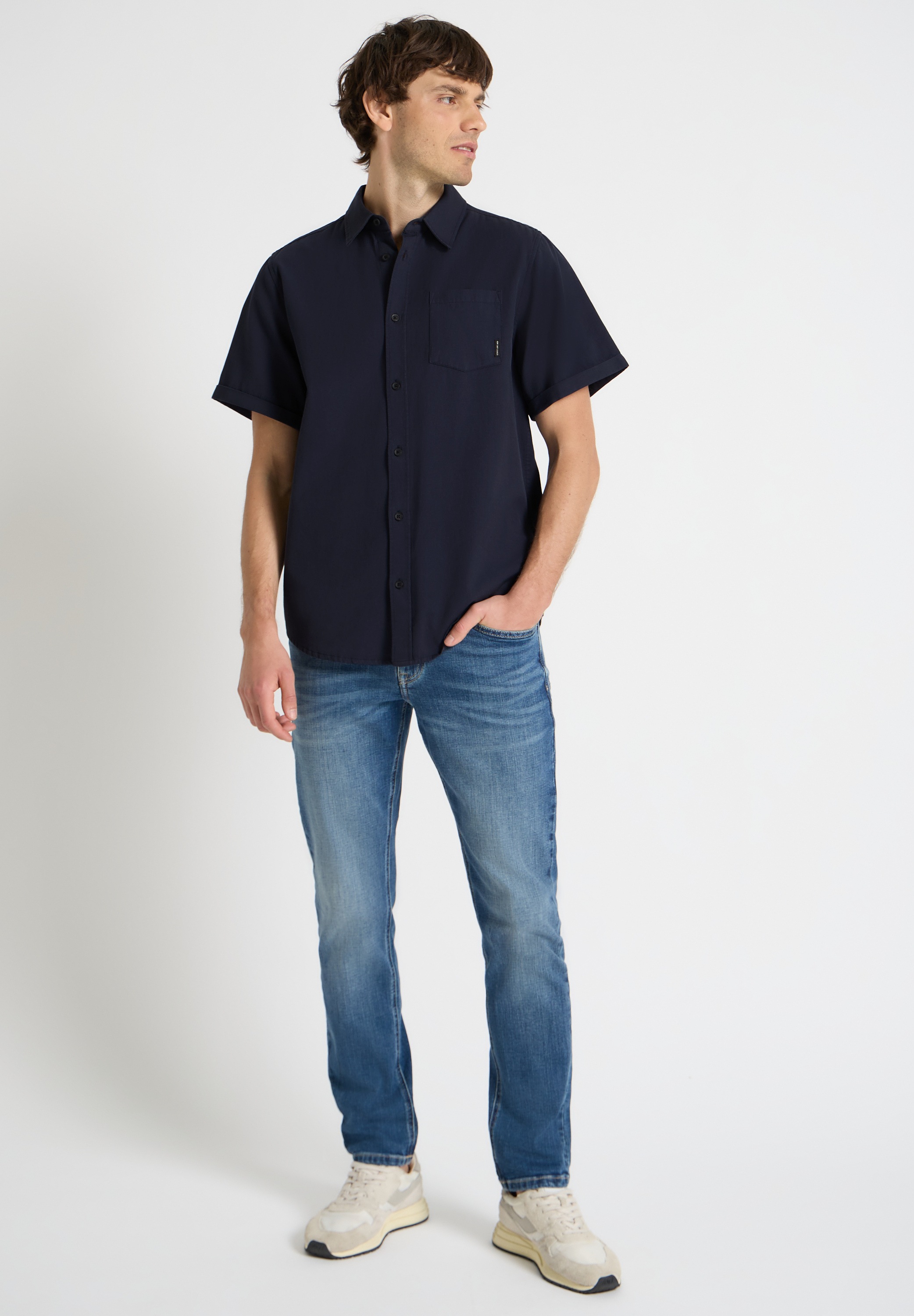 STREET ONE MEN Kurzarmhemd aus reiner Baumwolle