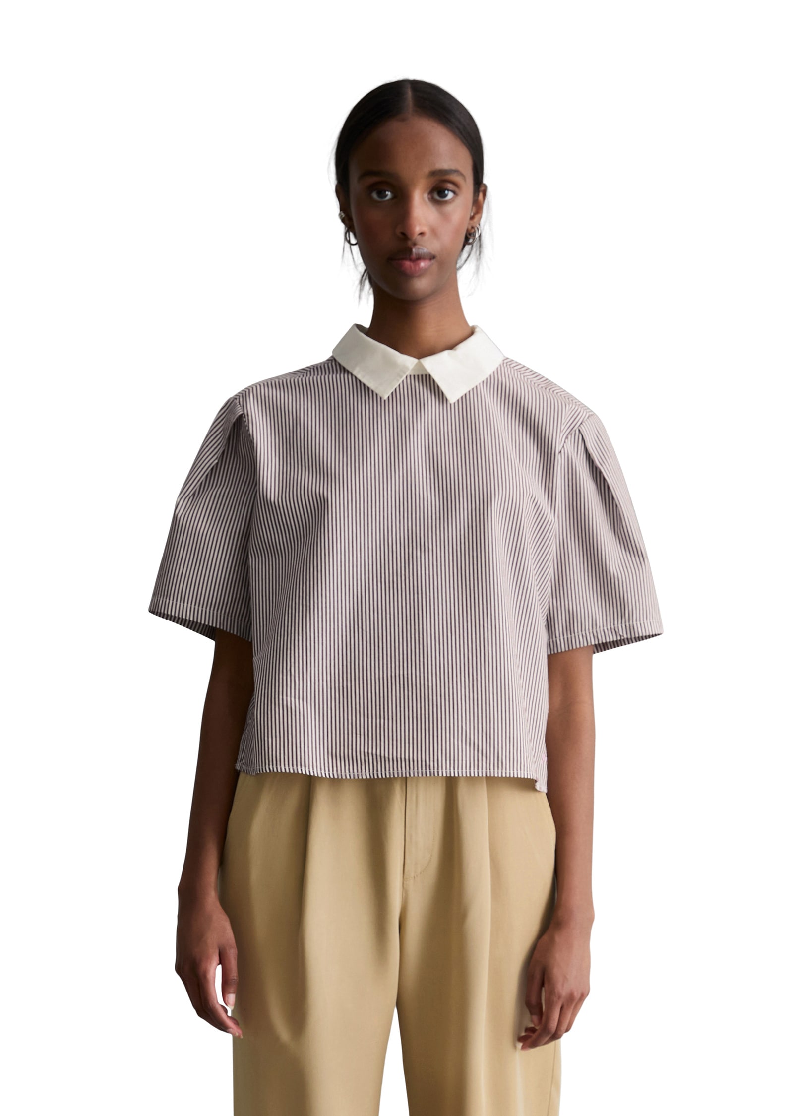 Marc O'Polo DENIM Kurzarmbluse »aus Papertouch Popeline«