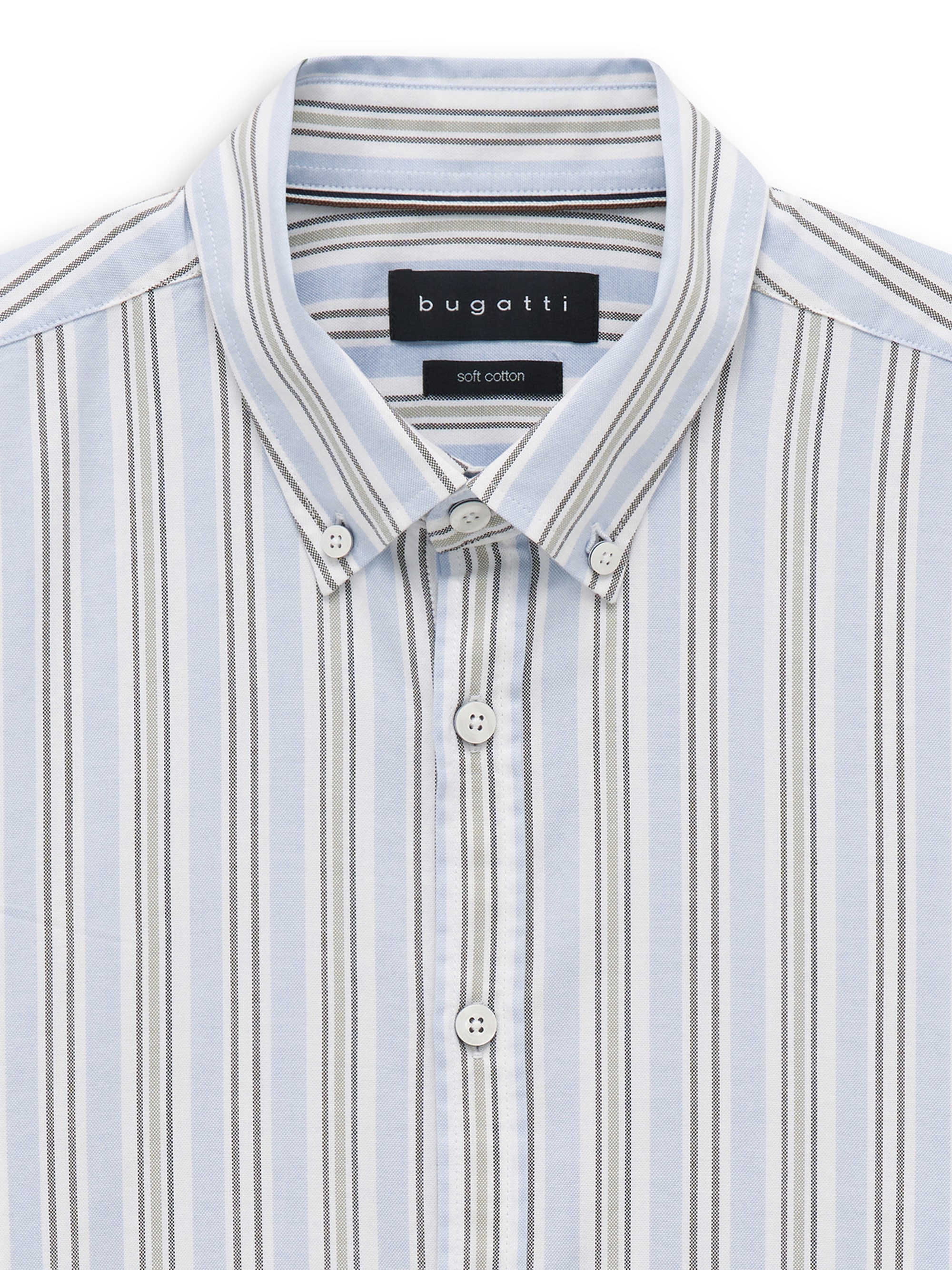 bugatti Langarmhemd »Modern Fit« Modern Fit Oxford Gestreift Button-Down