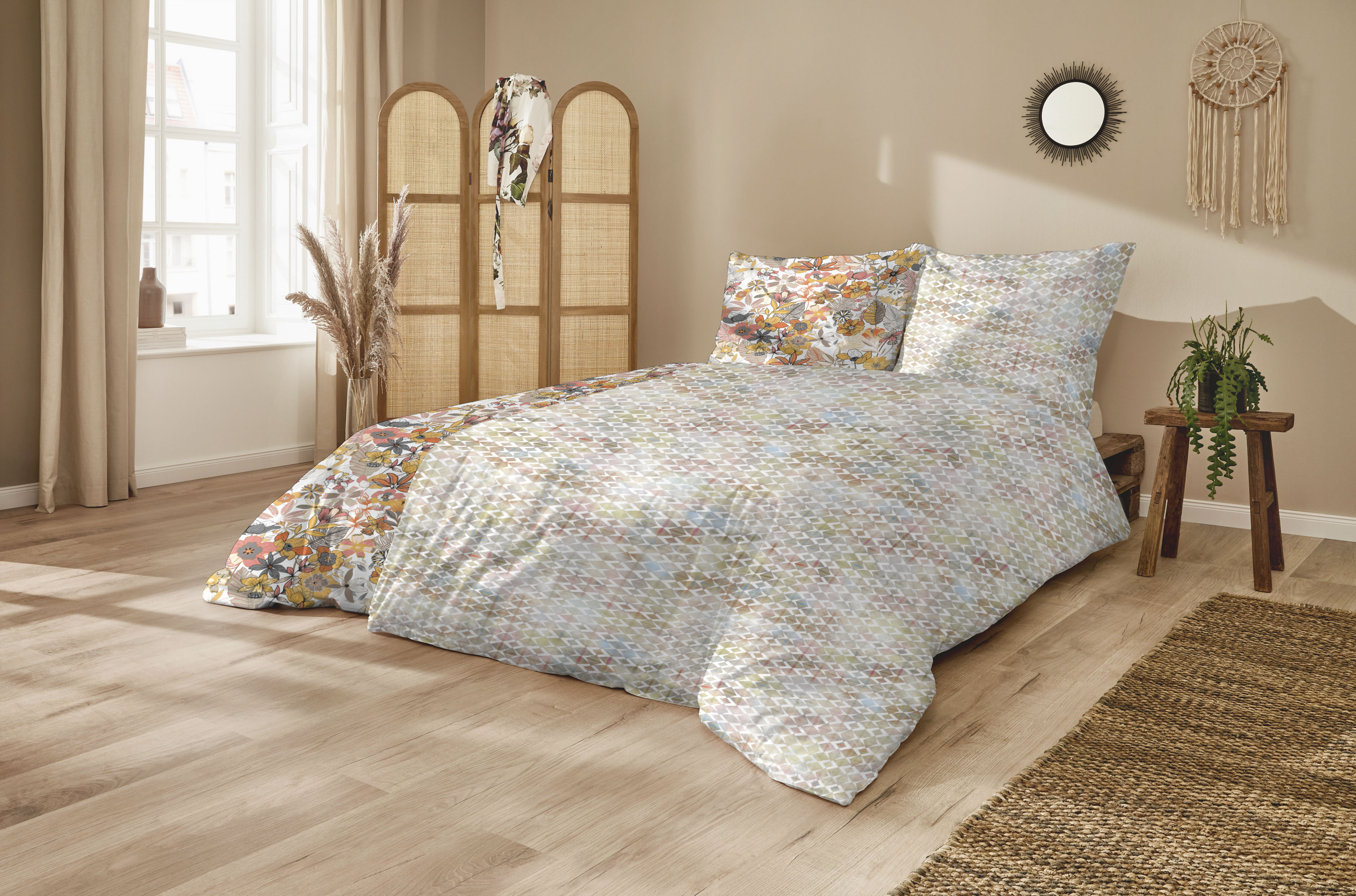 Primera Bettwäsche "Primera Perkal-Bettwäsche Ernesta" 2 Stk. mit einem verspielten Blumendesign