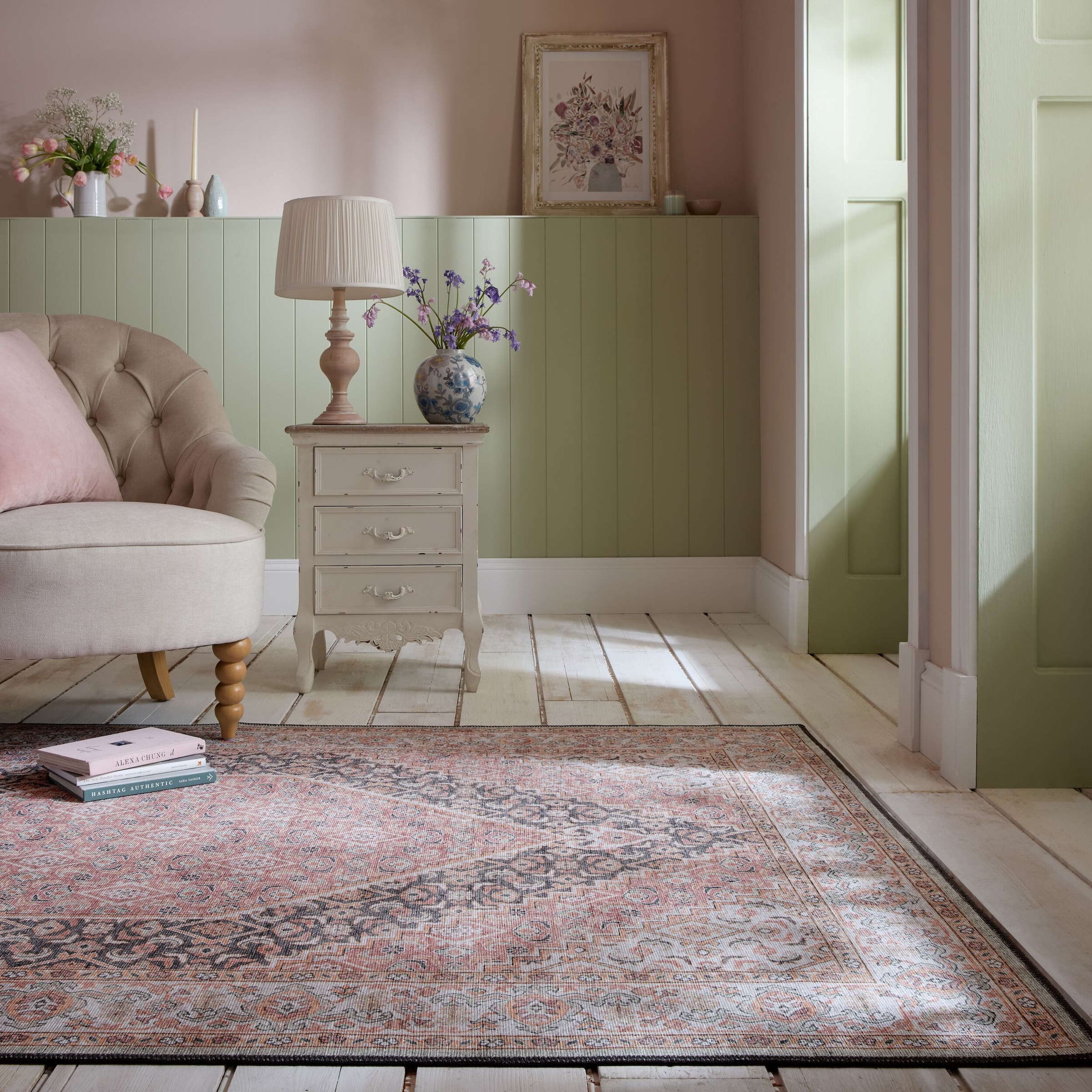 FLAIR RUGS Teppich »Briony«, rechteckig, 4 mm Höhe, Waschbarer Traditioneller Teppich
