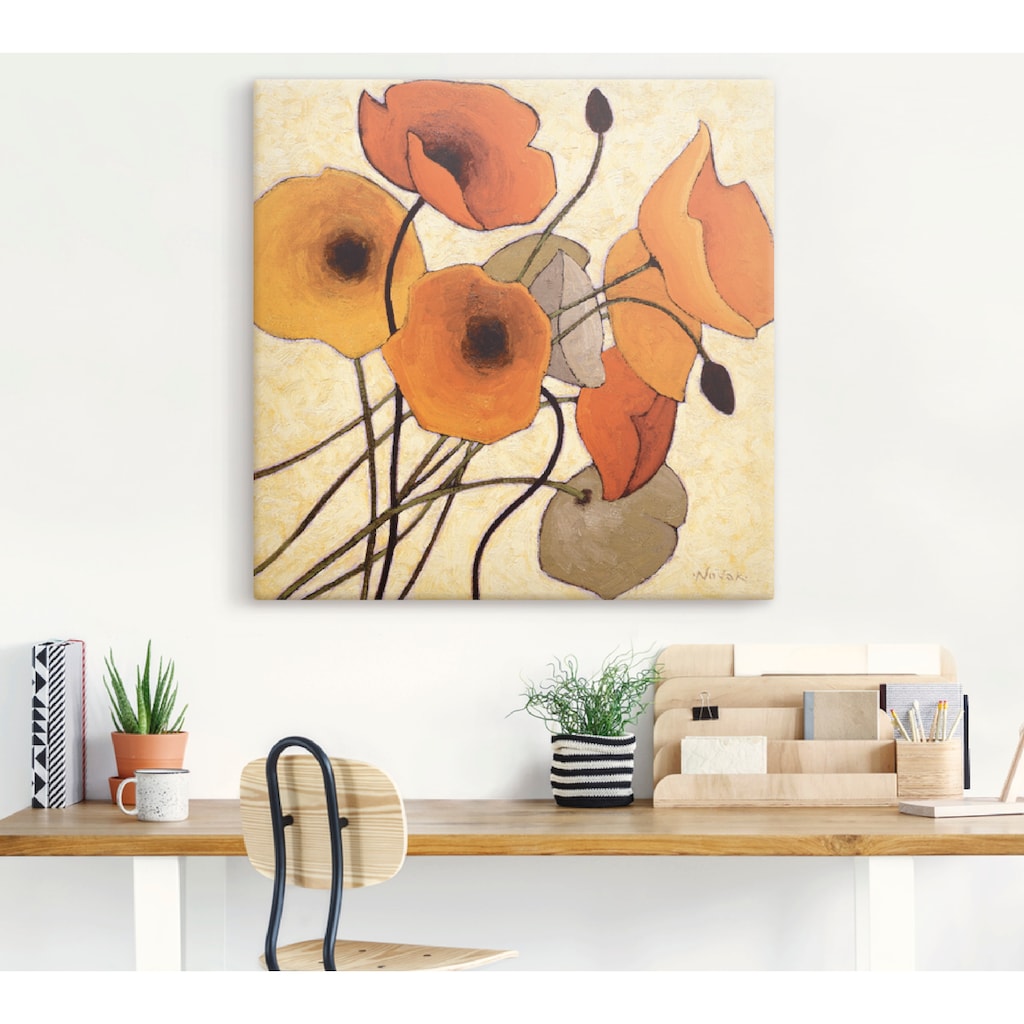 Artland Leinwandbild »Kürbismohn II«, Blumen, (1 St.)