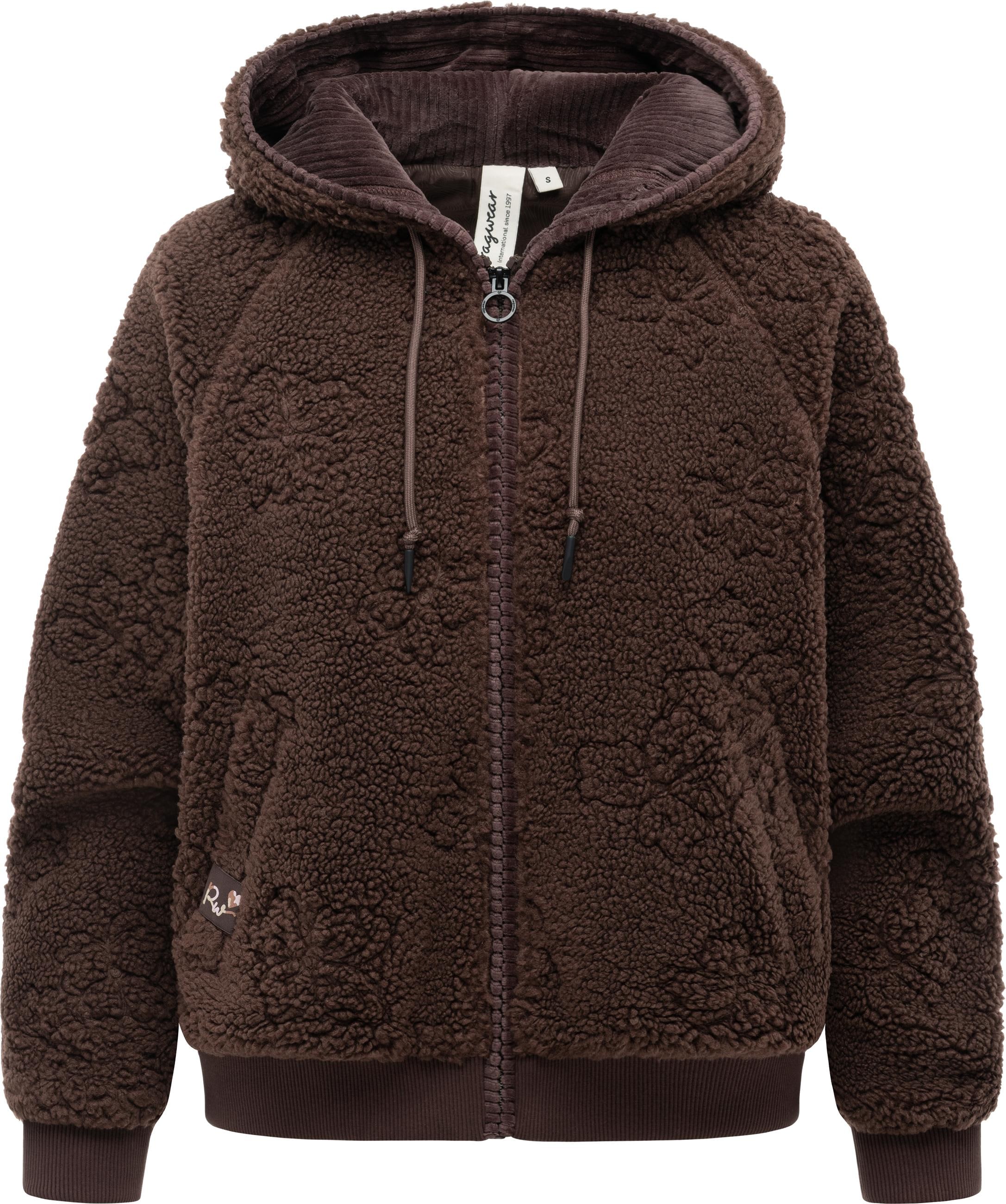 Ragwear Plüschjacke »Taliana Emboss Y« mit Kapuze Leichte Teddyjacke mit verstellbarer Kapuze, winddicht