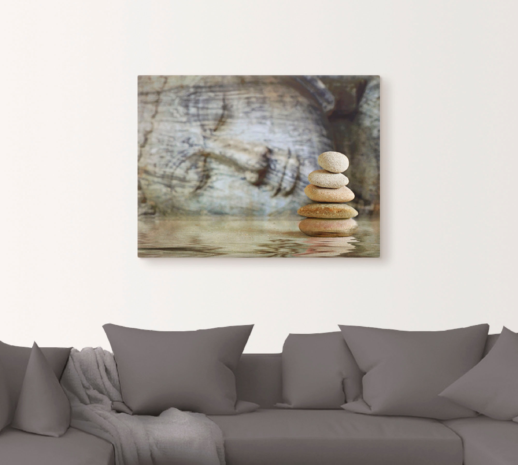 Artland Leinwandbild "Wassertempel" Zen 1 Stk. tlg. auf Holzrahmen gespannt günstig online kaufen
