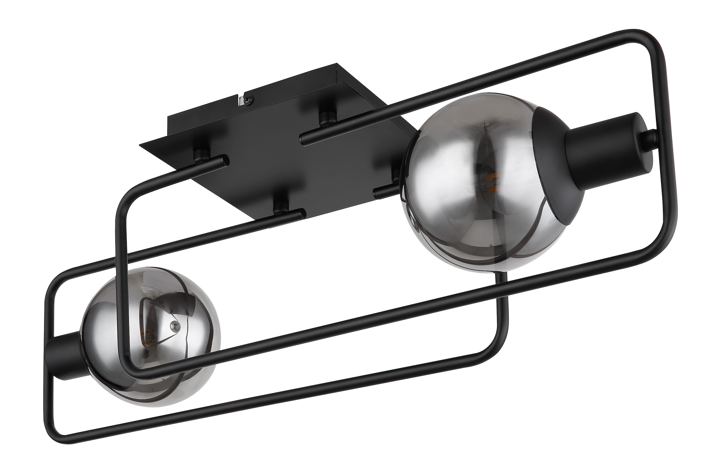 GLOBO LIGHTING Deckenleuchte »BLAMA«, Leuchtmittel E14 | ohne Leuchtmittel, Deckenlampe/Glas rauchfarben/LxBxH: 610x230x190mm