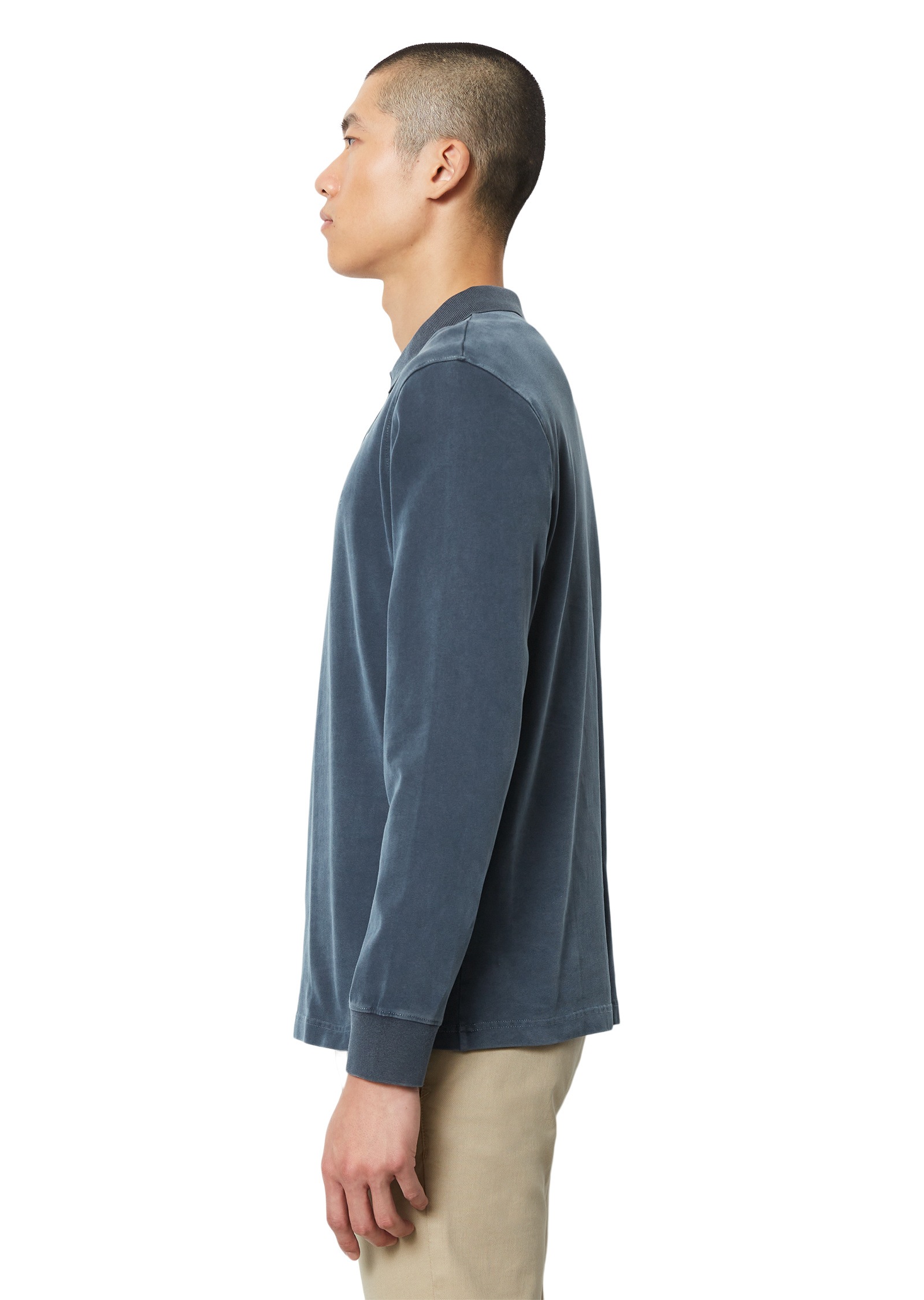 Marc O'Polo Langarm-Poloshirt »aus reiner Bio-Baumwolle«