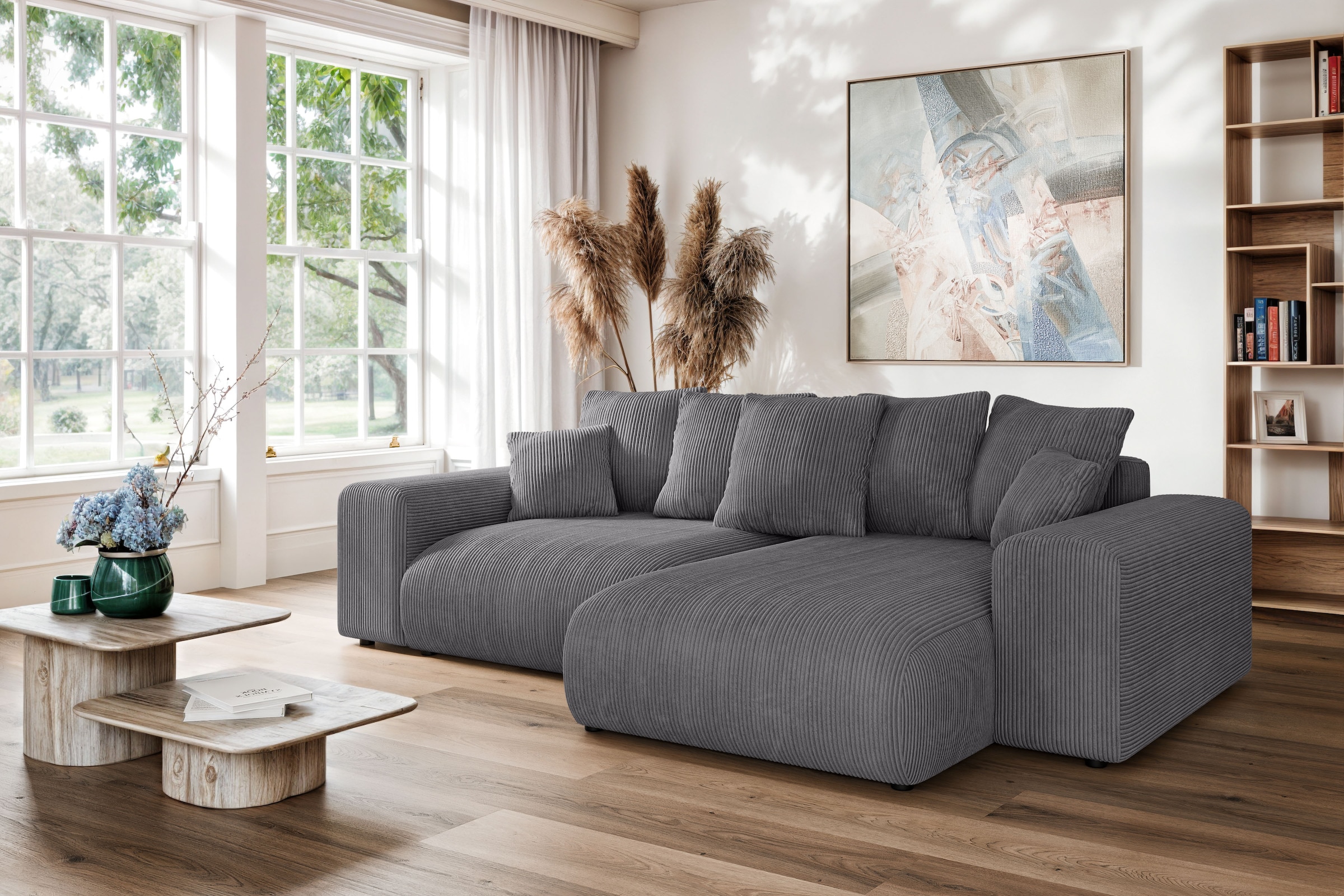 Home affaire Ecksofa "LAKESIDE mit Bettfunktion und Bettkasten, B/T/H 257/1 günstig online kaufen