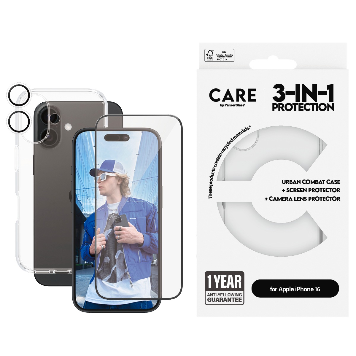 CARE by PanzerGlass Displayschutzglas »3-in-1 Protection G...