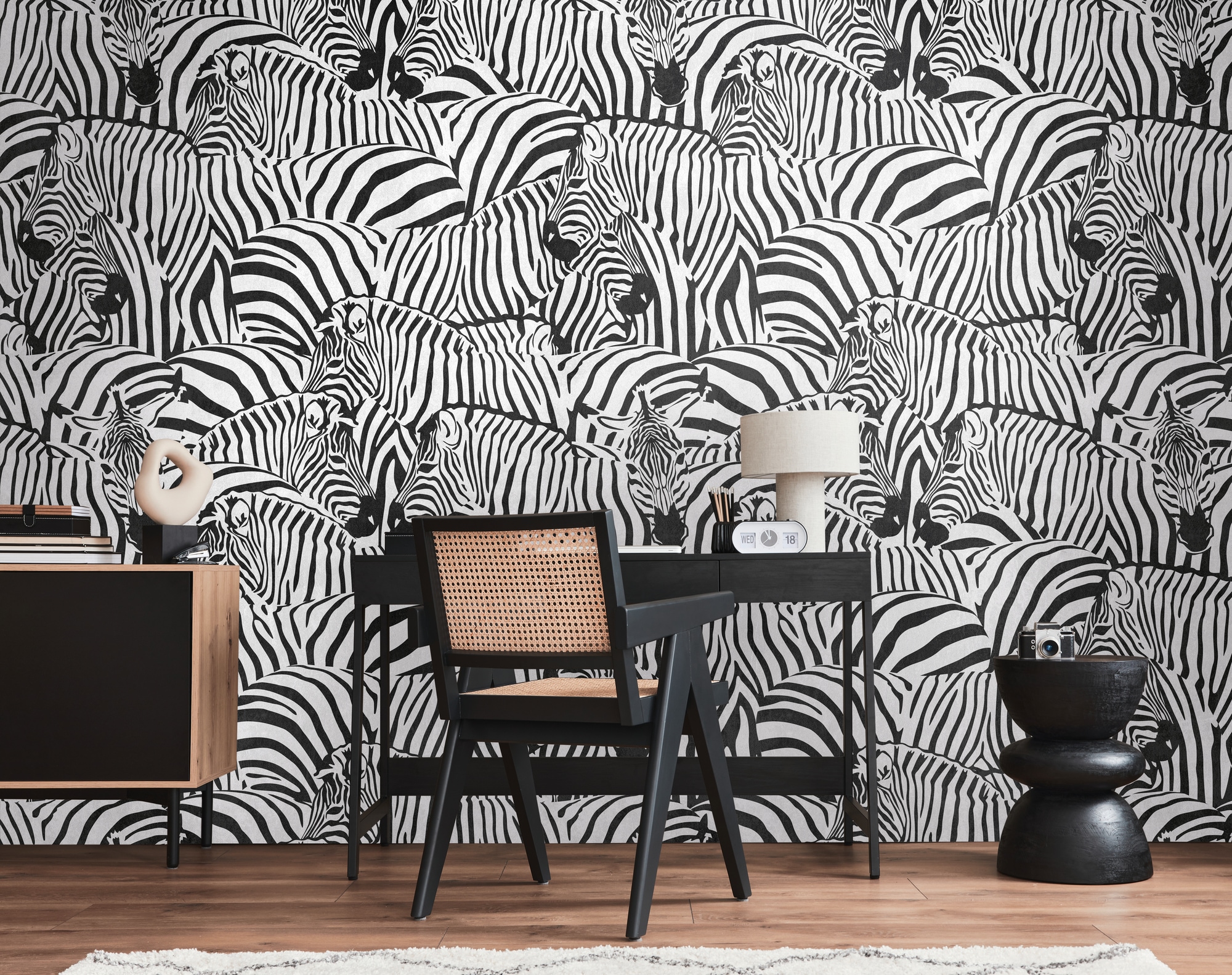living walls Fototapete "THE WALL III Zebra Tapete Motivtapete Tiere Tiere" günstig online kaufen