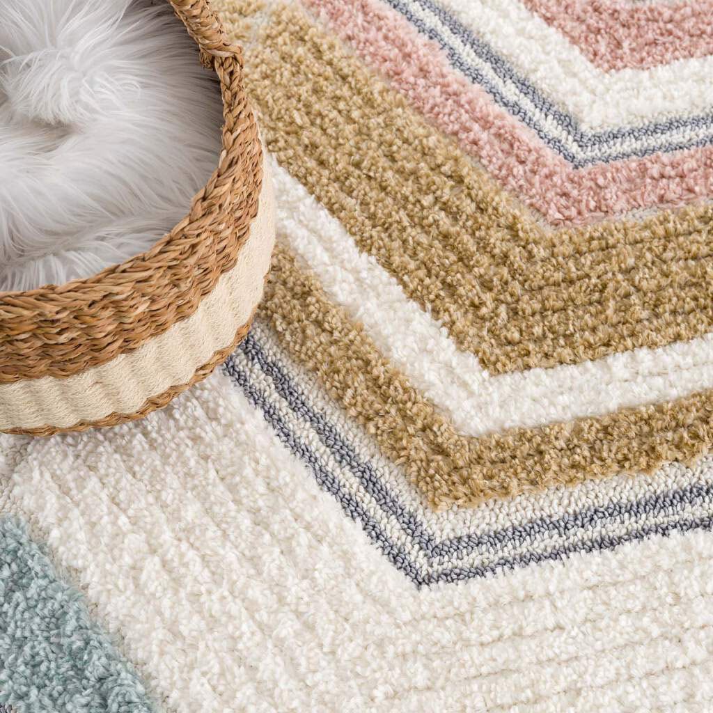 Carpet City Hochflor-Teppich »Focus 3009«, rund, 20 mm Höhe, Boho-Teppich, Hochtief-Muster/ 3D-Effekt, für Wohnzimmer, Schlafzimmer