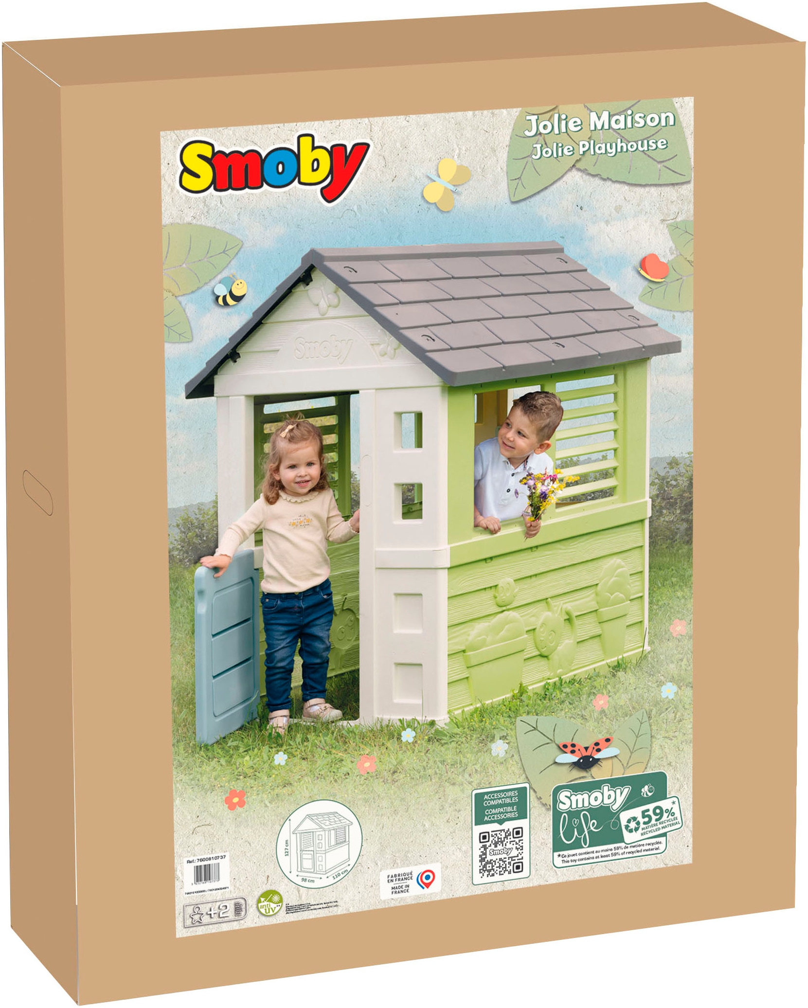 Smoby Spielhaus »Smoby Life, Spielhaus Jolie«, UV- und witterungsbeständig; Made in Europe