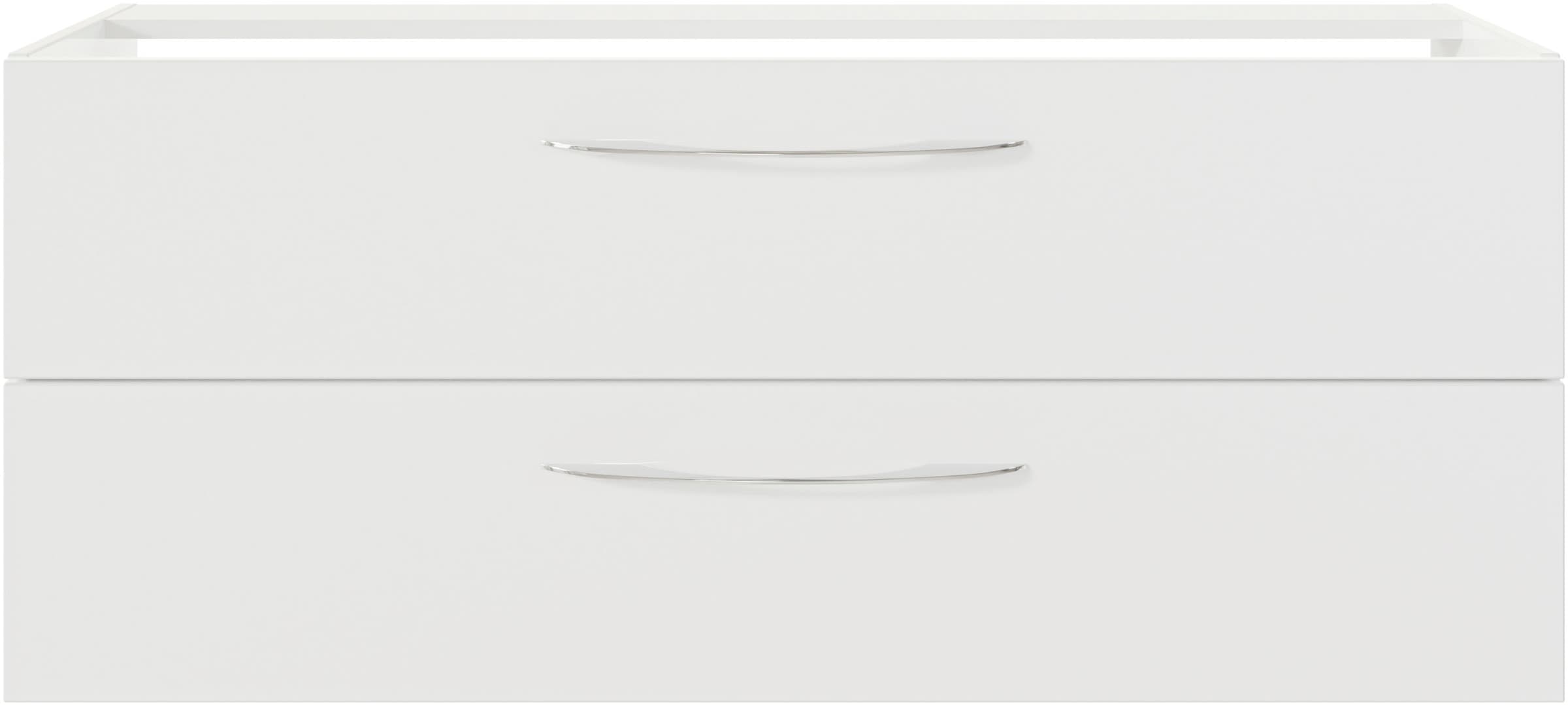 Saphir Badmöbel-Set »Serie 4035 2-teilig, Keramik-Doppelwaschtisch mit LED-Spiegelschrank«, (Set), Doppel-Waschplatz inkl Türdämpfer, 120 cm breit, 2 Schubladen, 3 Türen