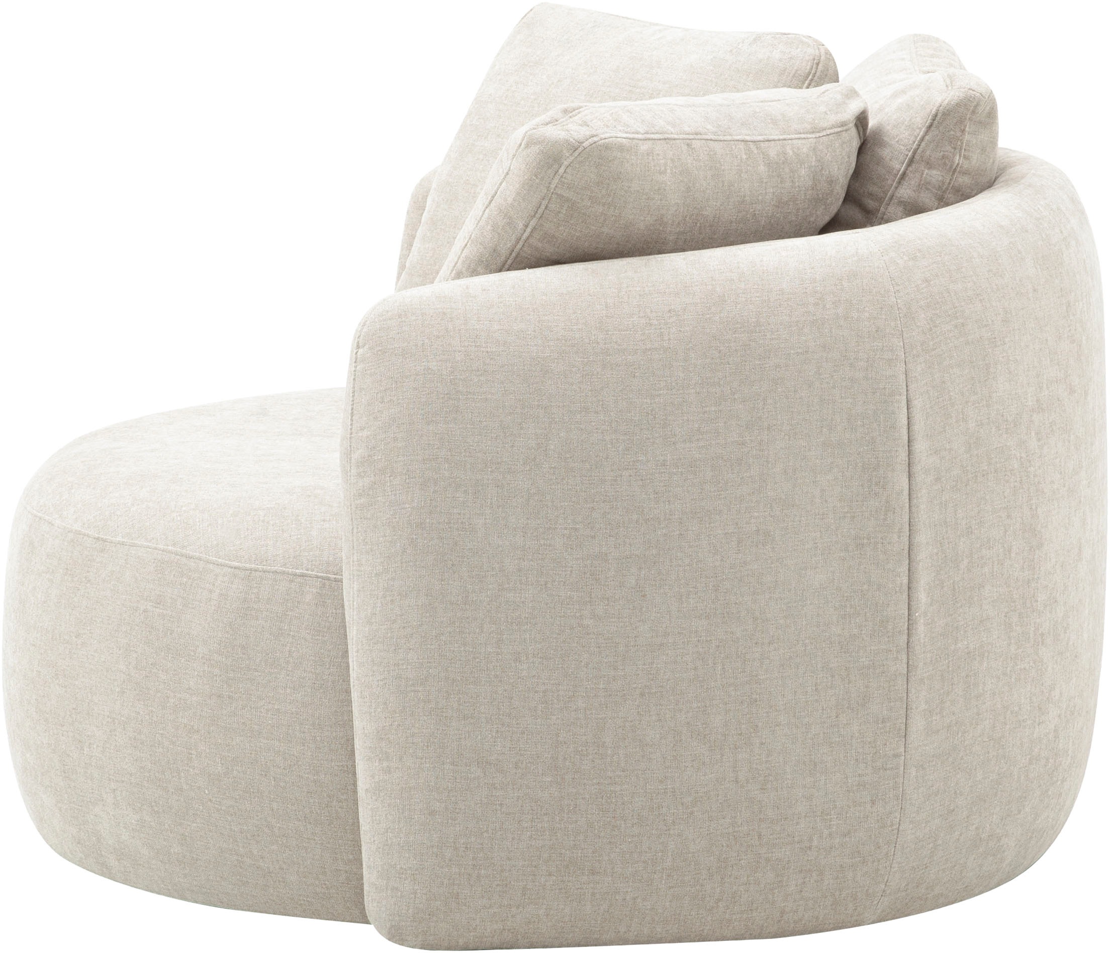 OTTO home Sessel »Kaarl, moderner Rundsessel, Loungesessel, Loveseat« Webstoff, in fünf Farben, inkl. Rückenkissen, zeitloses Design