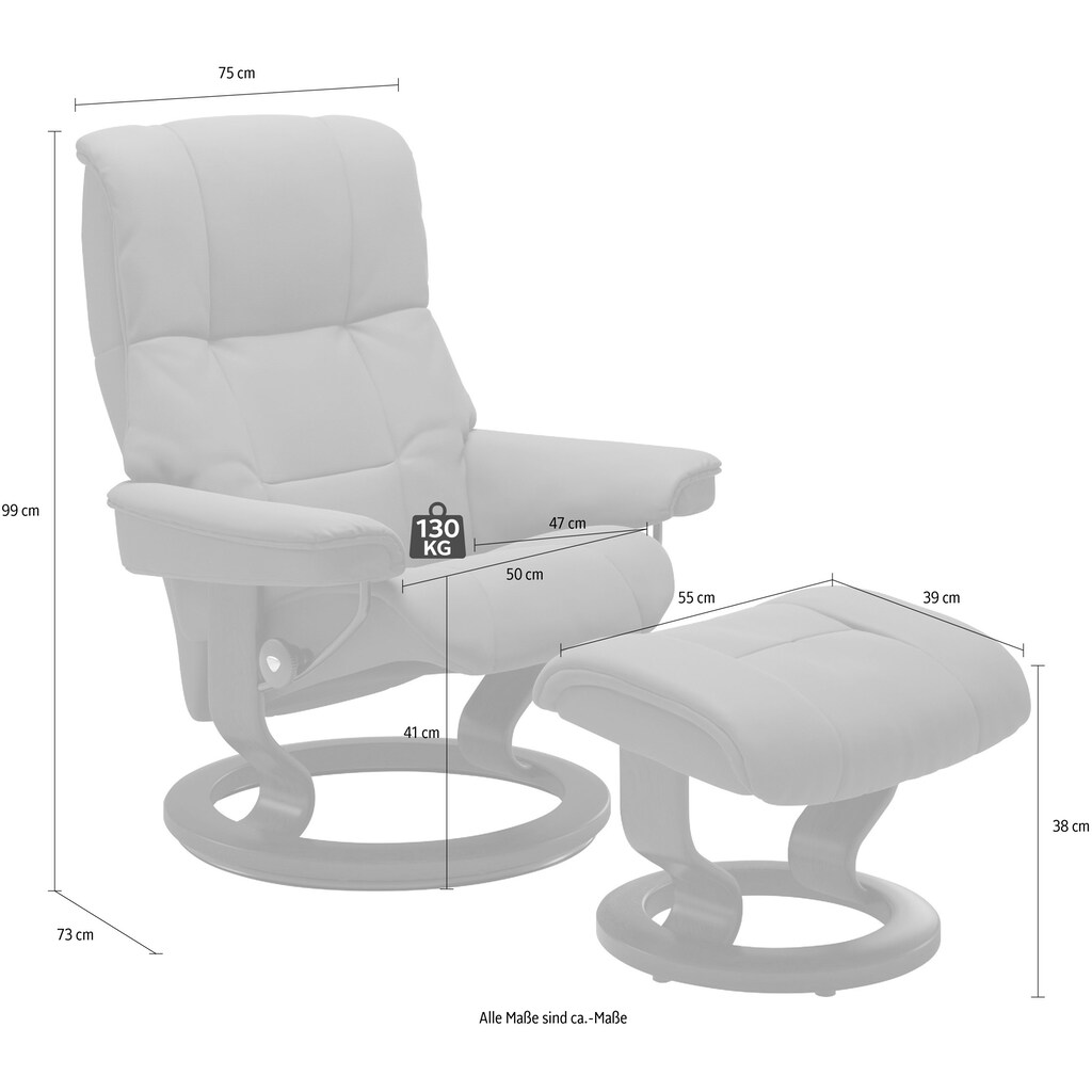 Stressless® Relaxsessel-Set »Mayfair«, mit Hocker, mit Classic Base, in 3 Größen, Gestell Eiche