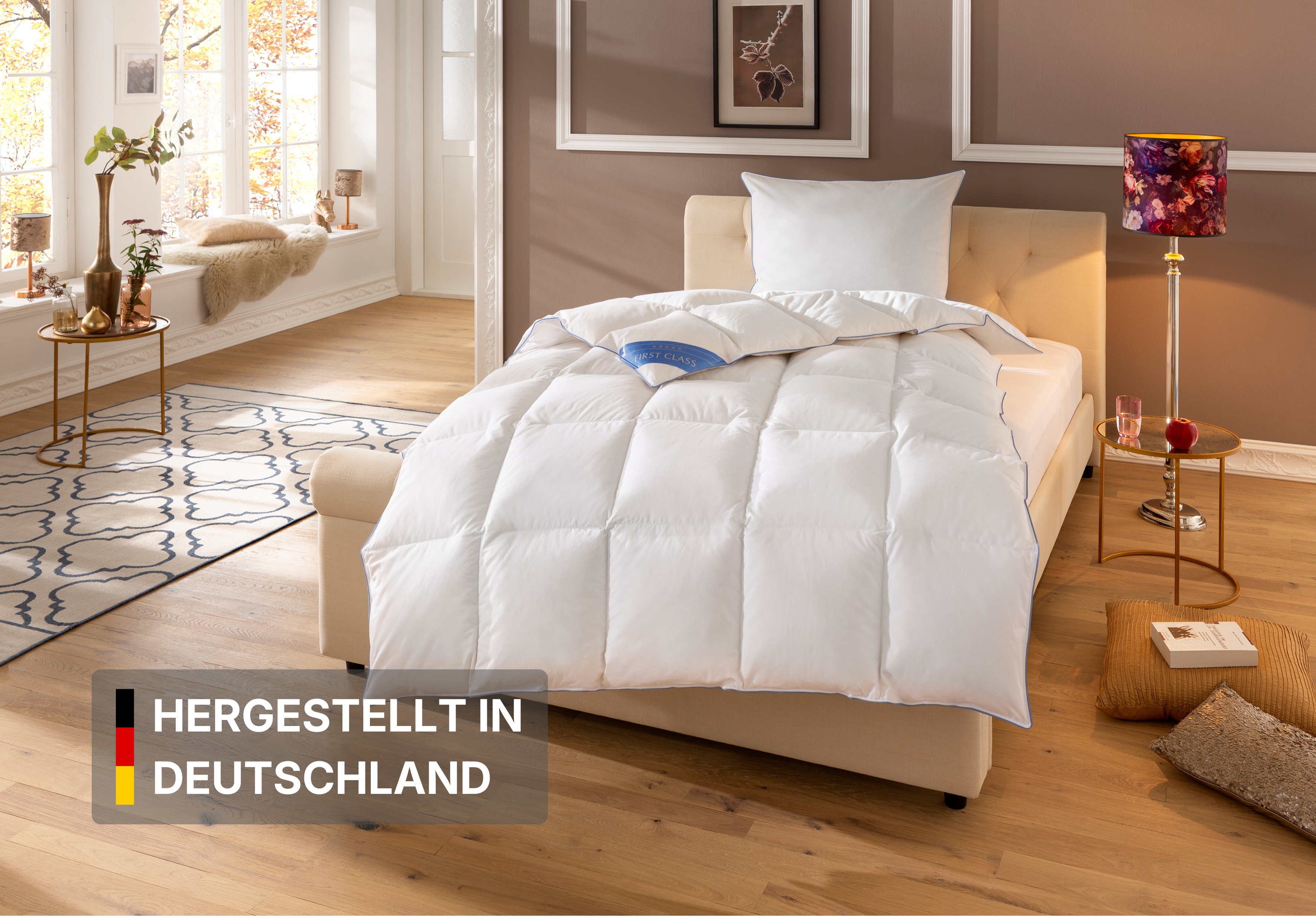 Hanse by RIBECO Daunenbettdecke "Lina" extrawarm Füllung 90% Daunen & 10% Federn 1 Stk. tlg. Hochwertiges Naturprodukt