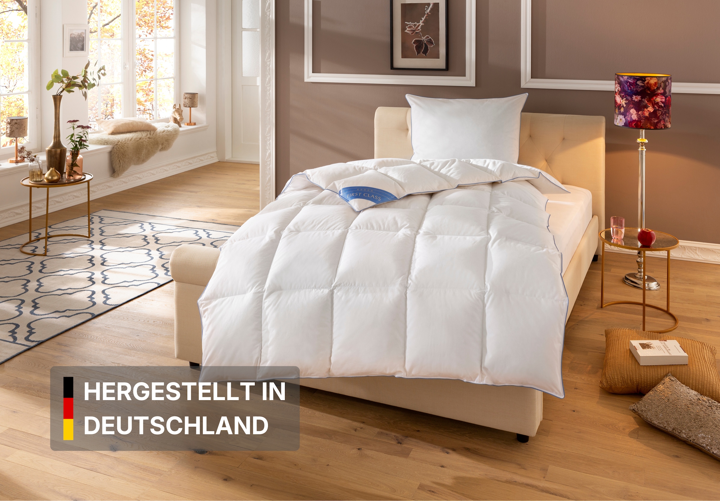 Hanse by RIBECO Daunenbettdecke "Lina" normal Füllung 90% Daunen & 10% Federn 1 Stk. tlg. Hochwertiges Naturprodukt
