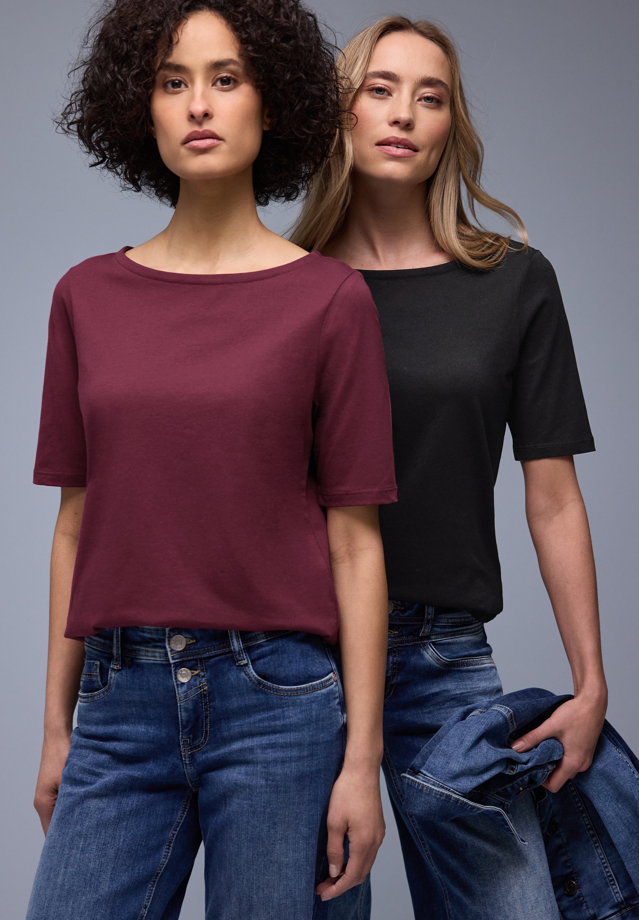 STREET ONE T-Shirt mit U-Boot-Ausschnitt