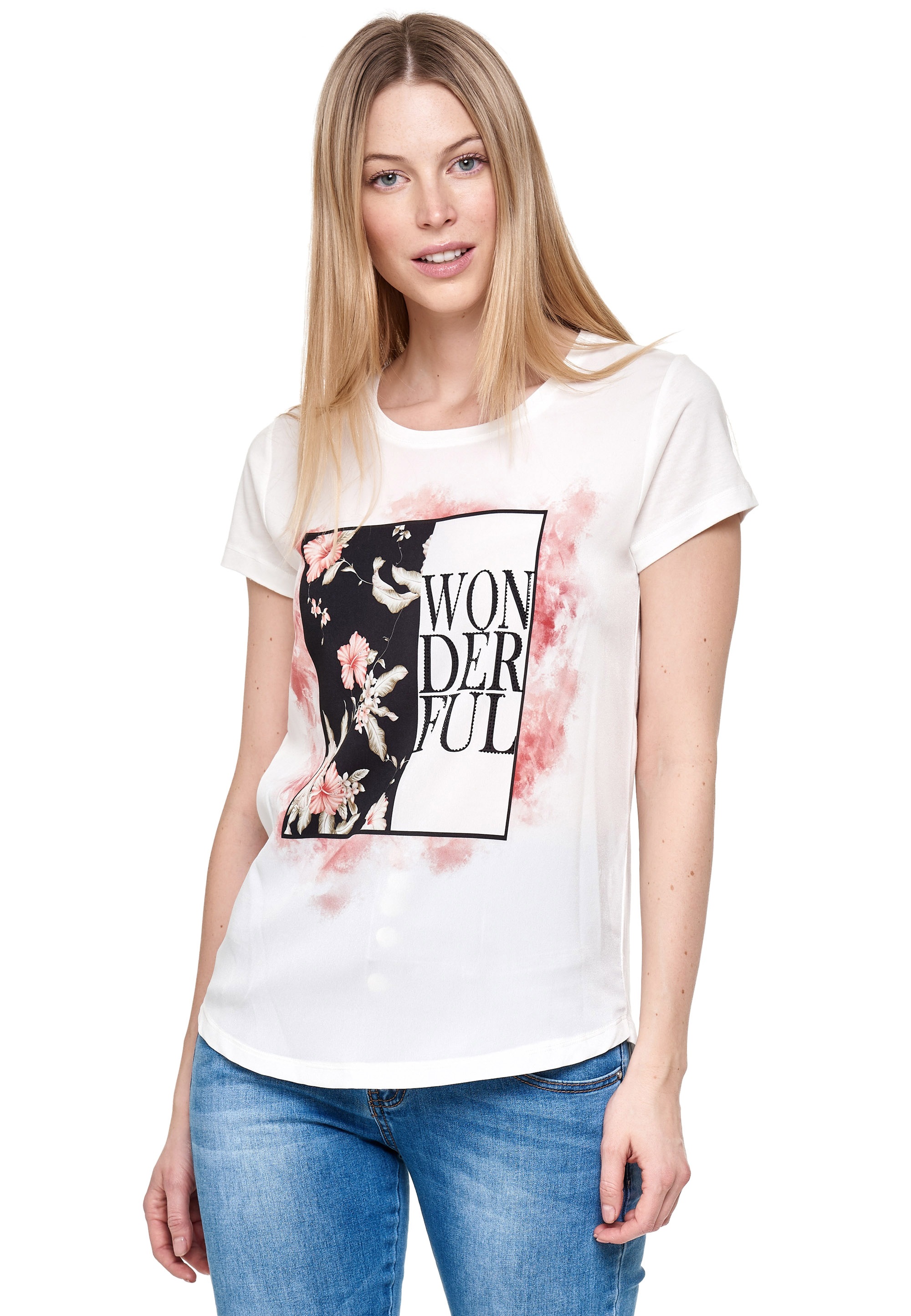 für schickem T-Shirt, Blumenmotiv BAUR Decay | kaufen mit