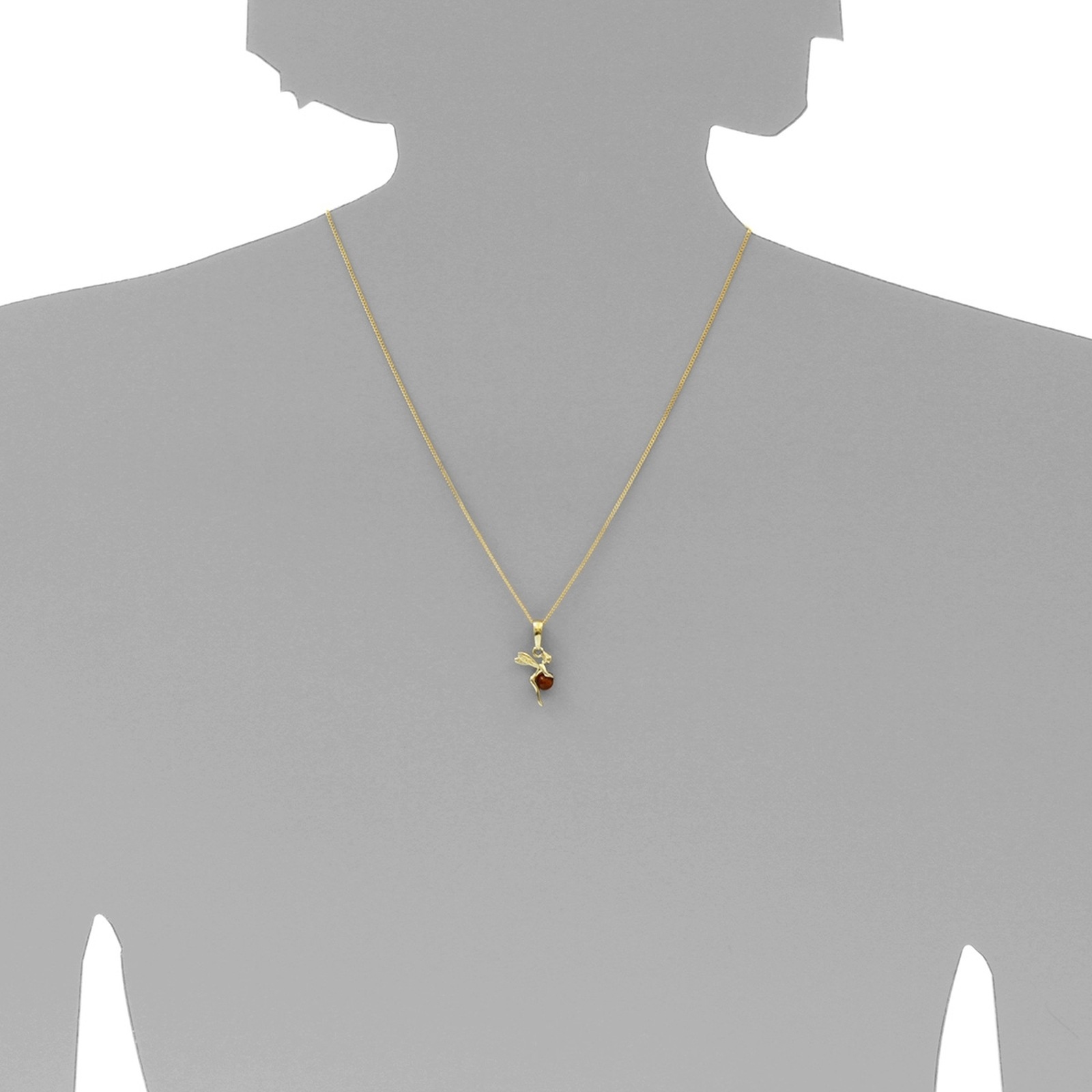 Ostsee-Schmuck Elfe Kettenanhänger Gold Größe 42 3