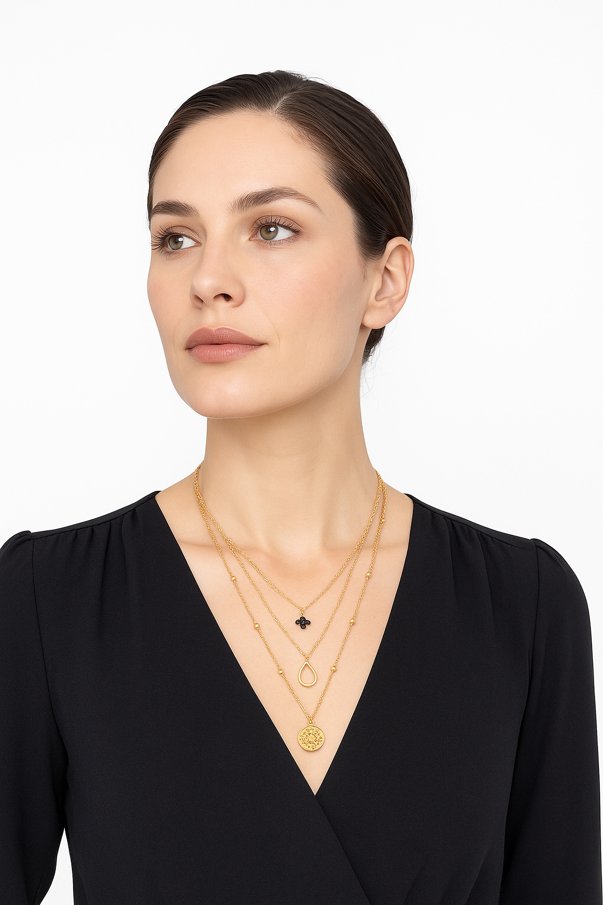 COLLEZIONE ALESSANDRO Kette mit Anhänger »Wow« modische Kette 3-reihig im Layerlook