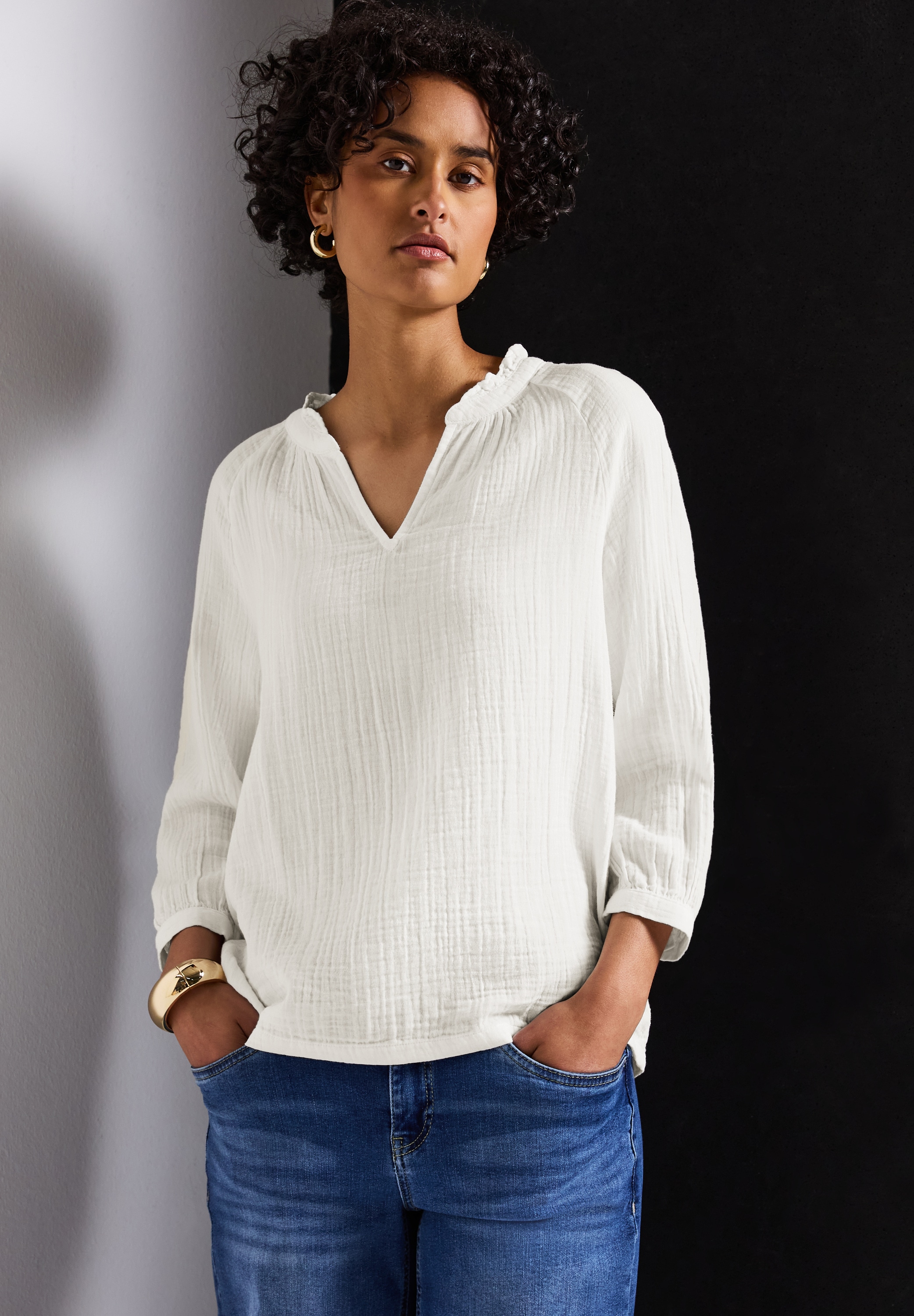 STREET ONE Schlupfbluse, mit Rüschen und im Tunika-Stil