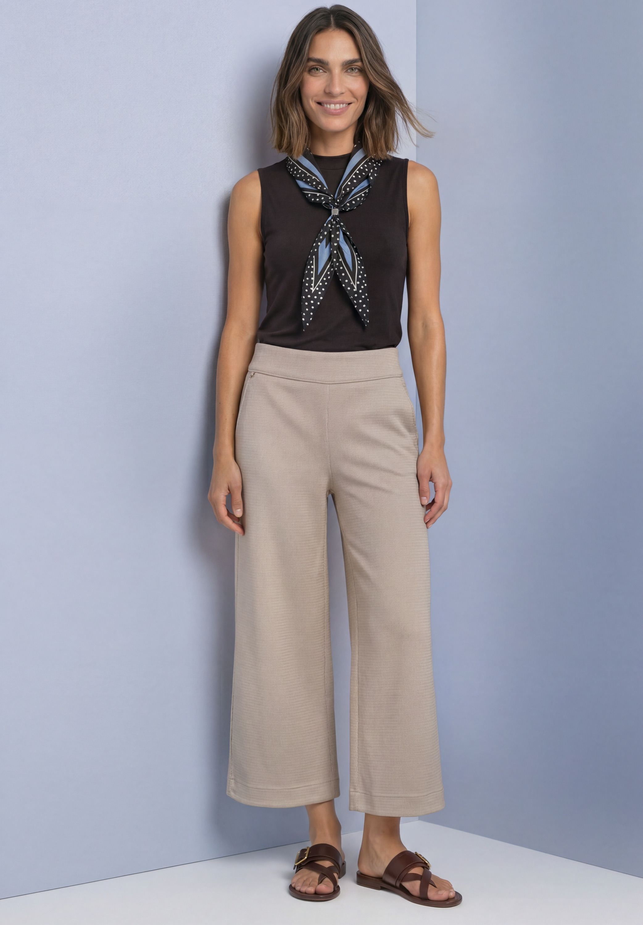 STREET ONE Culotte  Stoffhose aus Jersey mit Jacquard Dessin