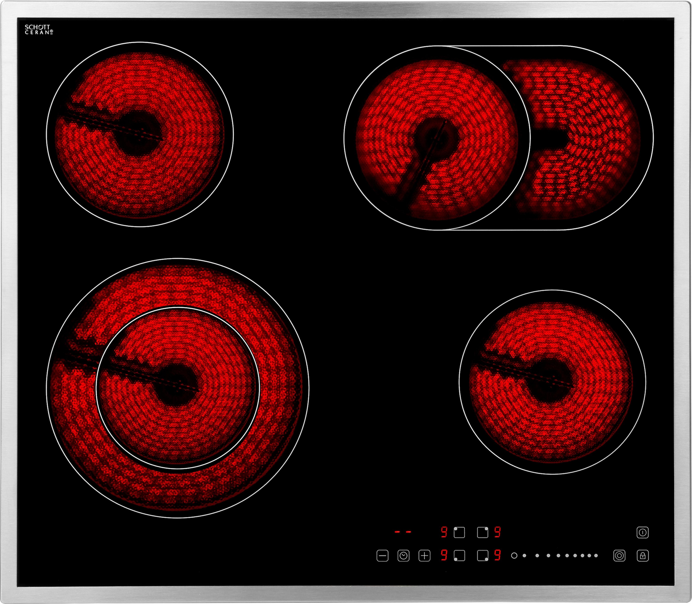 Elektro-Kochfeld von SCHOTT CERAN®, MC-HF662B, mit Timer