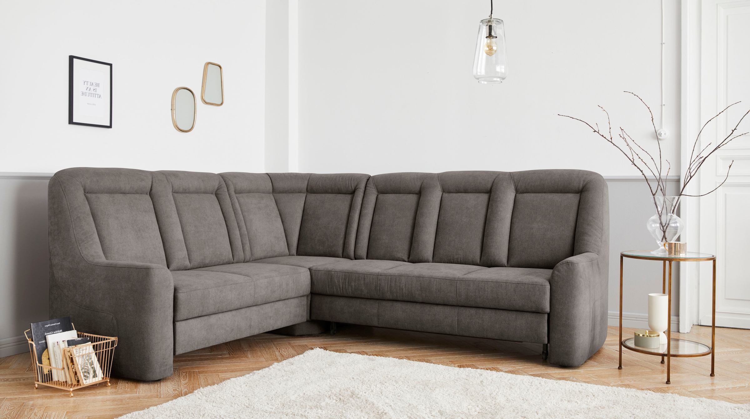 sit&more Ecksofa »Melissa L-Form«, klassisches Polsterprogramm, wahlweise Bettfunktion und Schubkasten