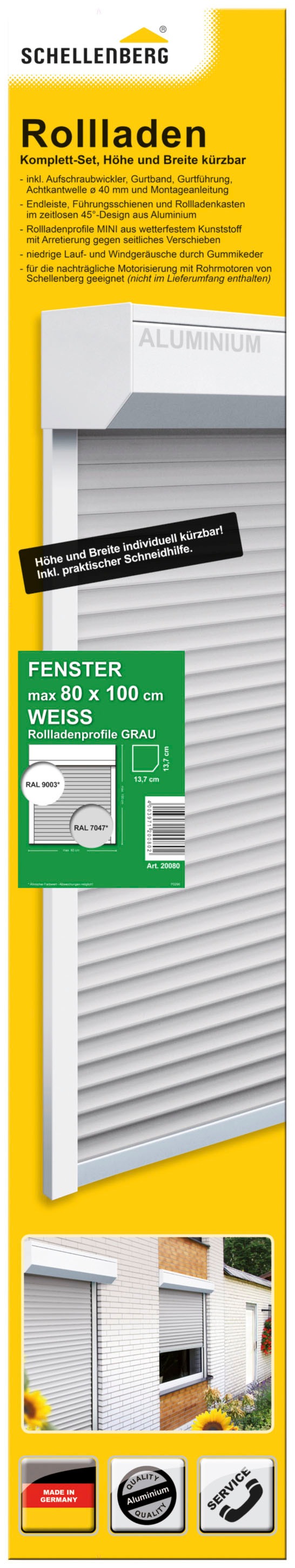 SCHELLENBERG Vorbaurollladen "Set für Fenster und Türen, Mini System für 40 mm Stahlrohrwellen,", (Set), PVC Jalousie, i