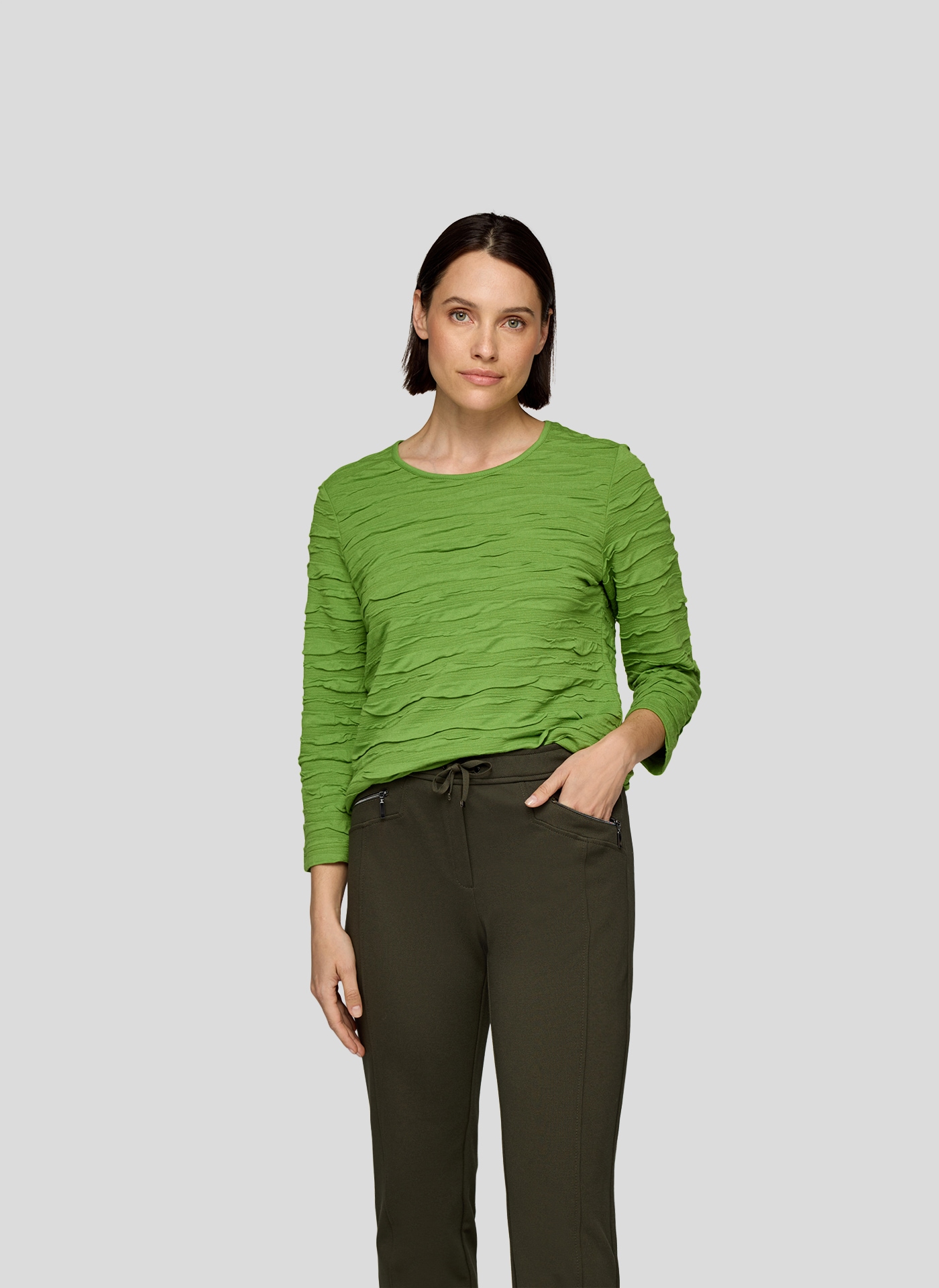 Rabe 3/4-Arm-Shirt mit Struktur Muster günstig online kaufen