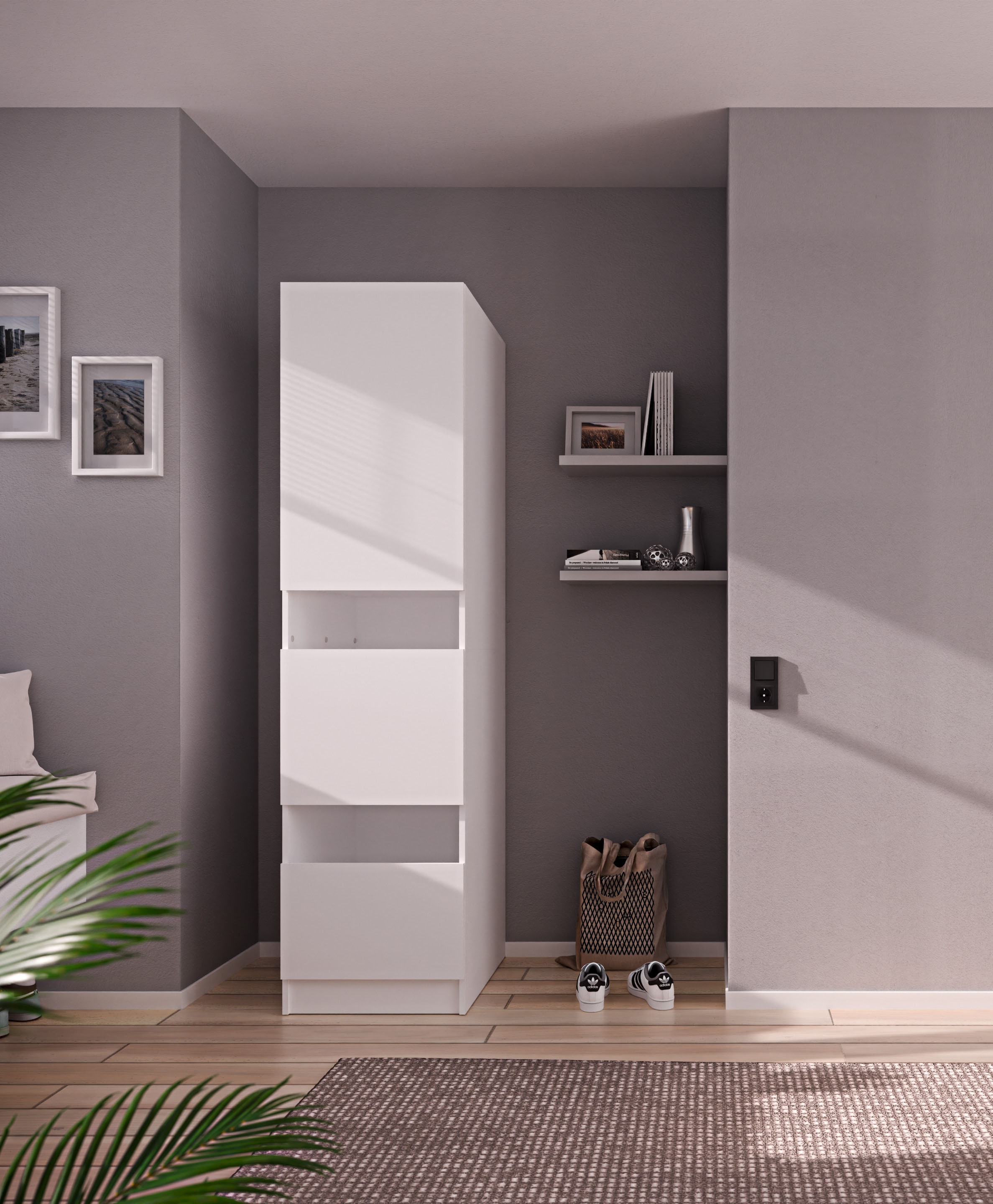 BASIC by Balculina Wäscheschrank »Washhome B/T/H 50x200x68 cm« 1 Stk. tlg. Breite 50cm, höhenverstellbare Metallfüße