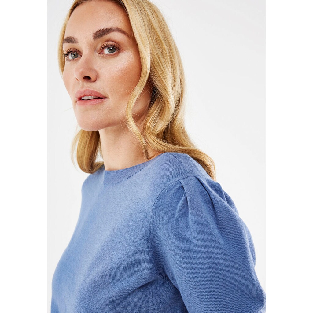 Damenmode Pullover Mexx Kurzarmpullover, mit Rippenbündchen blau Damenmode Pullover Mexx Kurzarmpullover, mit Rippenbündchen blau