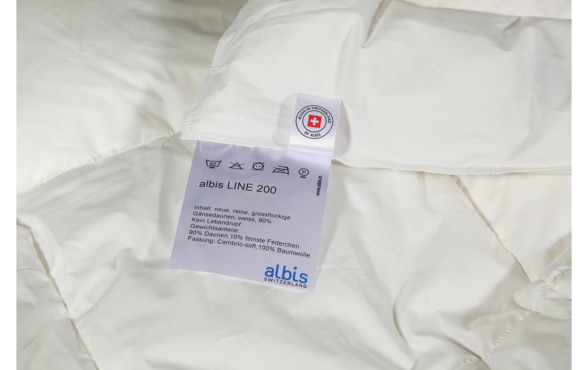 Albis Switzerland Sommerbettdecke »Line 200« Füllung 90% Daunen, 10% Federchen Bezug Baumwolle 1 Stk. tlg. Dank Vollfixierun kein Verrutschen der Füllun