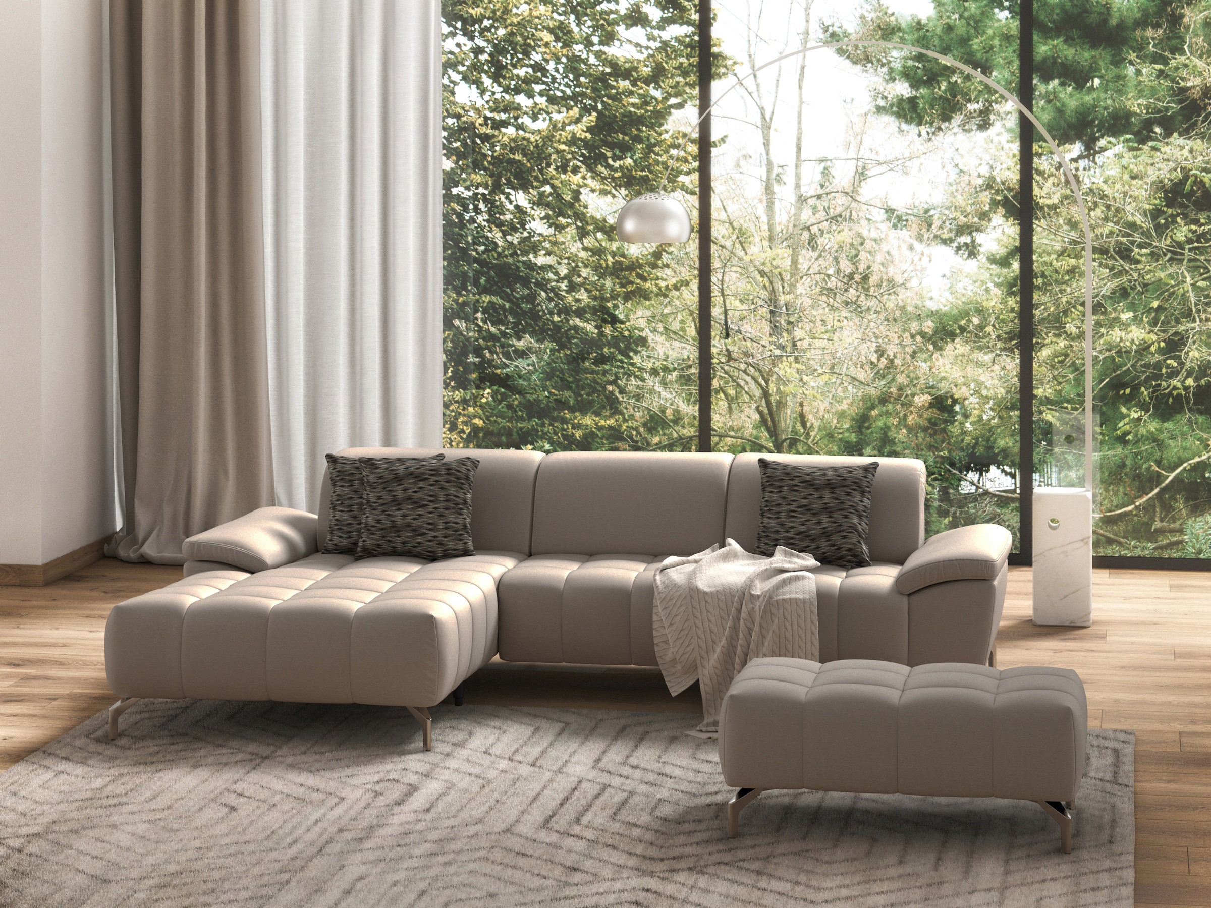 sit&more Ecksofa "Cool L-Form" wahlweise mit Kopfteilverstellung und Vorziehsitz, motorisch