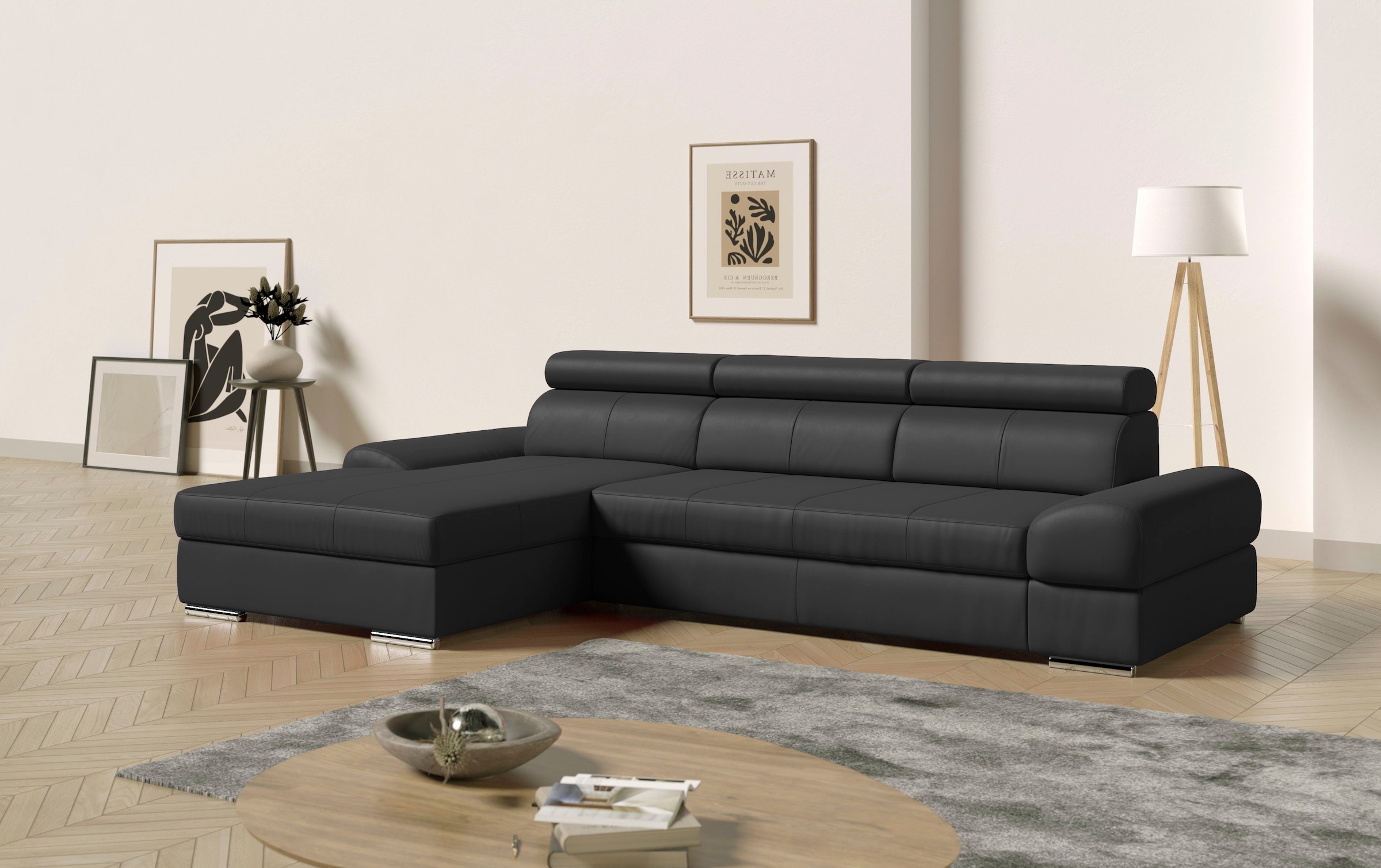 sit&more Ecksofa "Broadway L-Form" inklusive Kopfteilverstellung, wahlweise mit Schlaffunktion