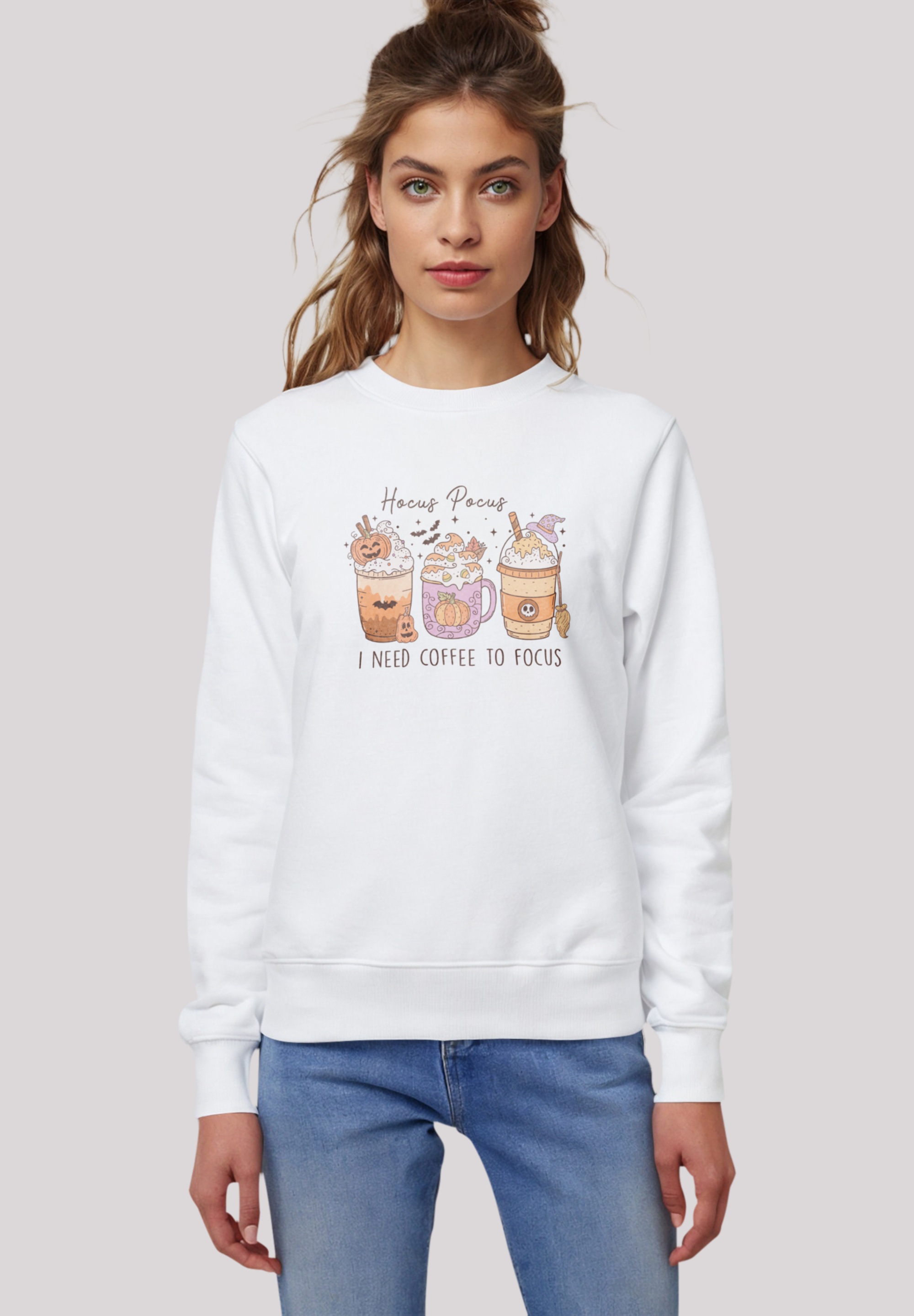 F4NT4STIC Sweatshirt "Retro Halloween Hocus Pocus I Need Coffee To Focus", günstig online kaufen