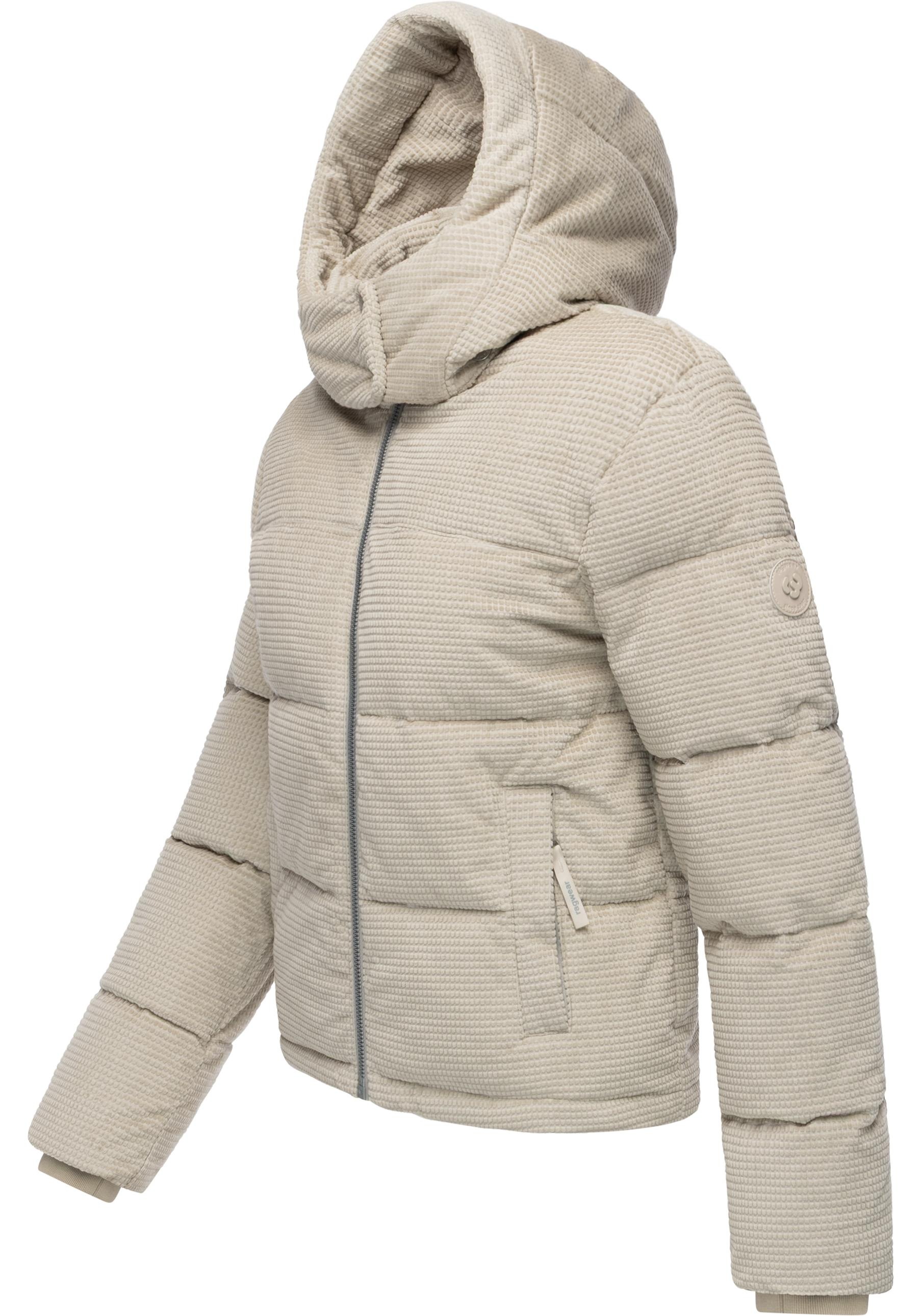 Ragwear Steppjacke »Roobie Cordy«, mit Kapuze, Wasserdichte Winterjacke aus Kord mit abnehmbarer Kapuze