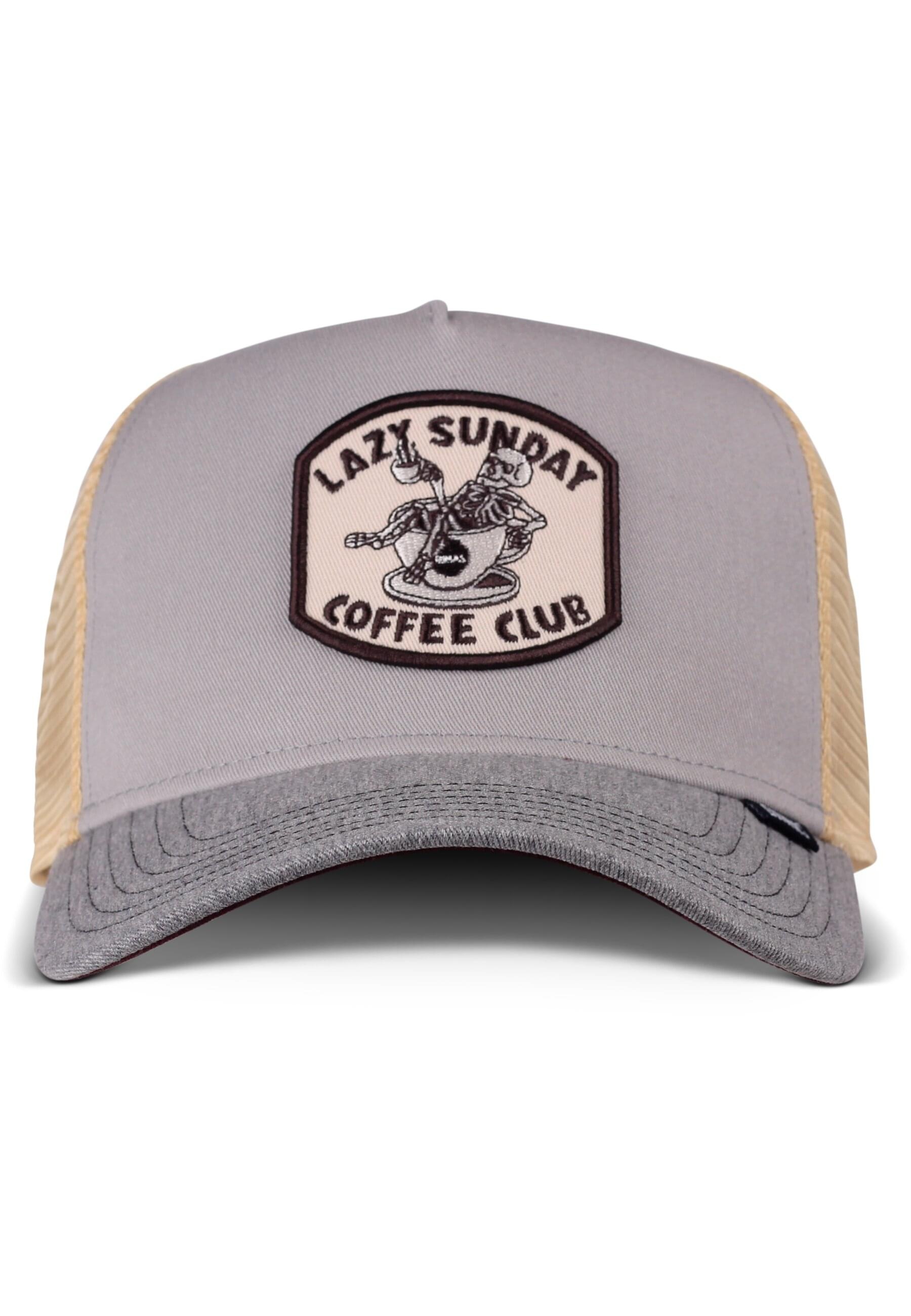 DJINNS Trucker Cap "Djinns Djinns HFT Cap Coffee Club Trucker Caps"grau, erdgrau, 60% Baumwolle, 40% Polyester, Caps