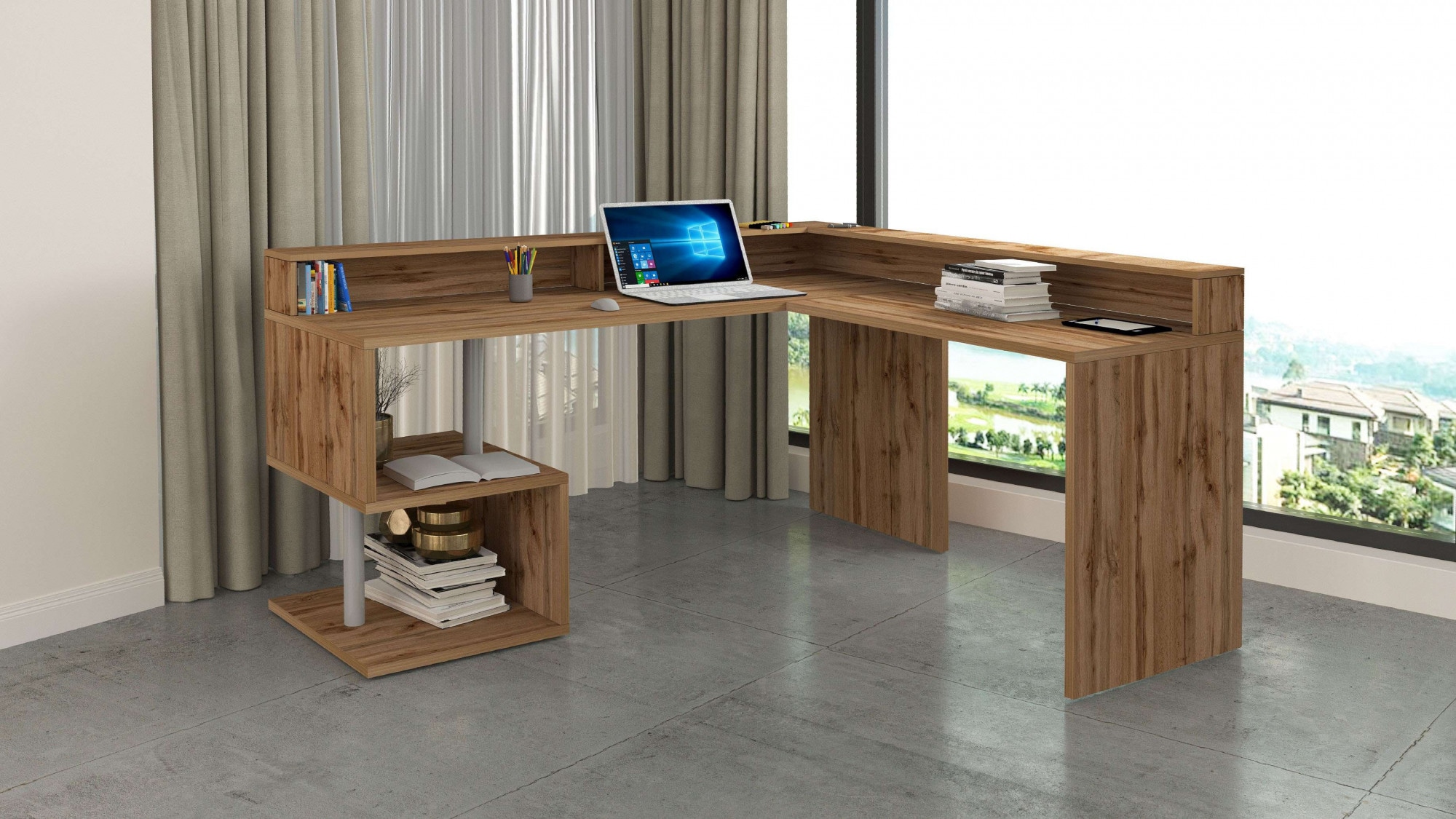 INOSIGN Eckschreibtisch »Esse, Schreibtisch im modernen Design«, mit oder ohne Monitoraufsatz Breite 180/160 cm, "Made in Italy"